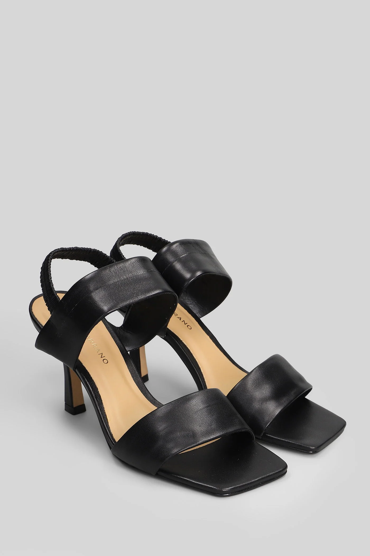 Sandals in black leather - Image 2