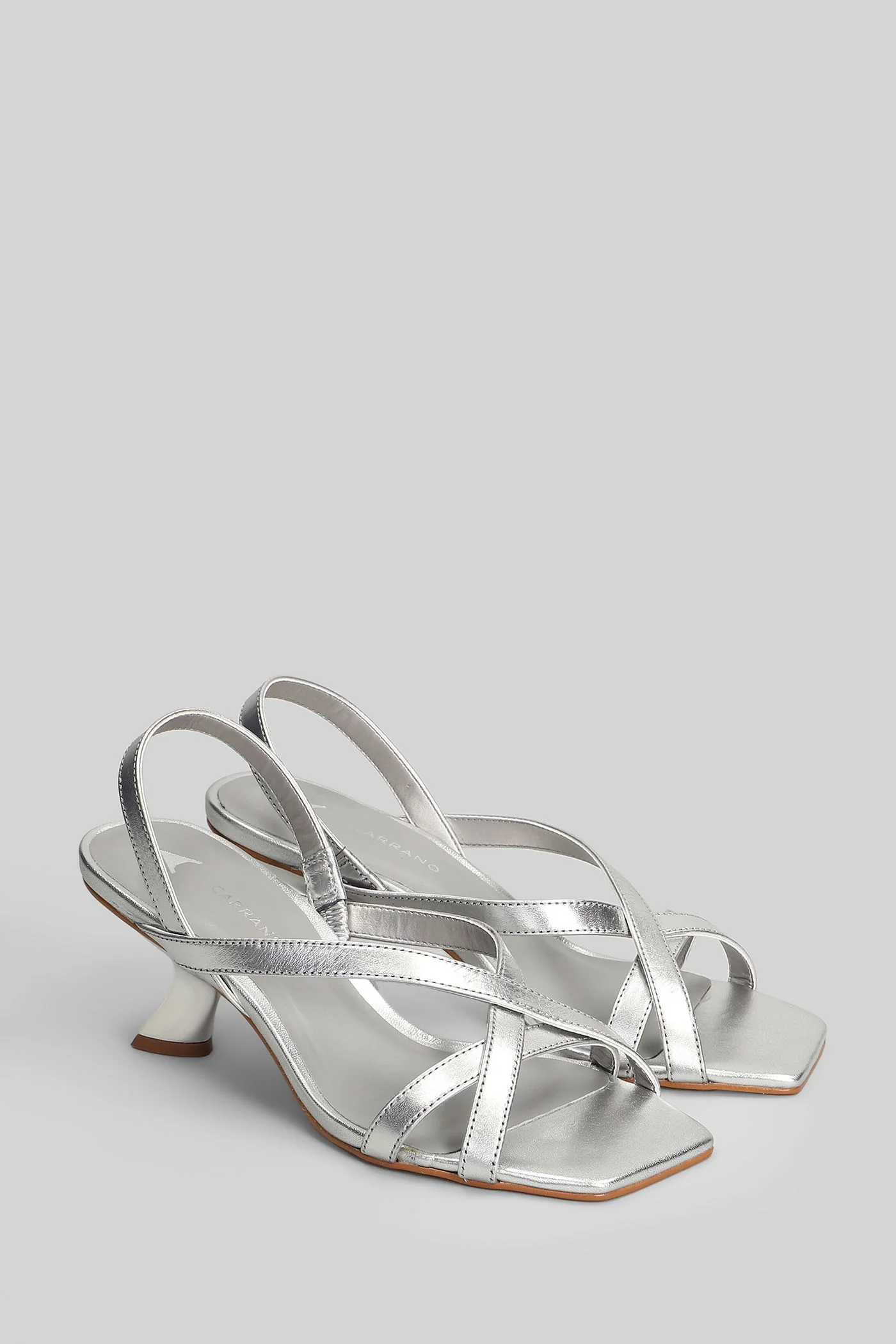 Sandals in silver leather - Image 2
