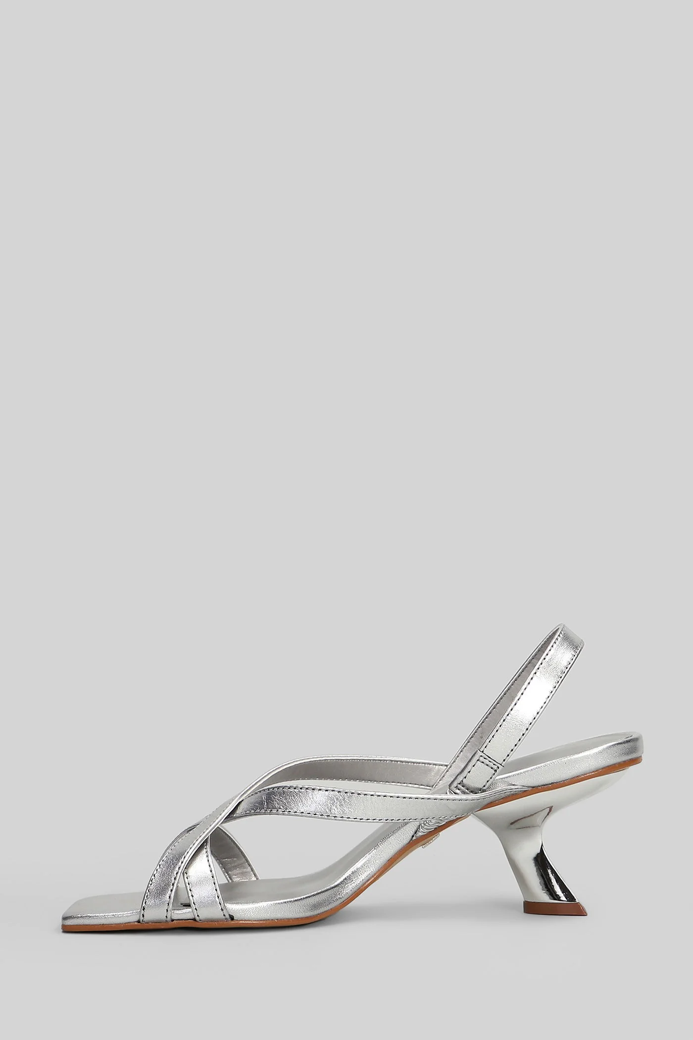 Sandals in silver leather - Image 3