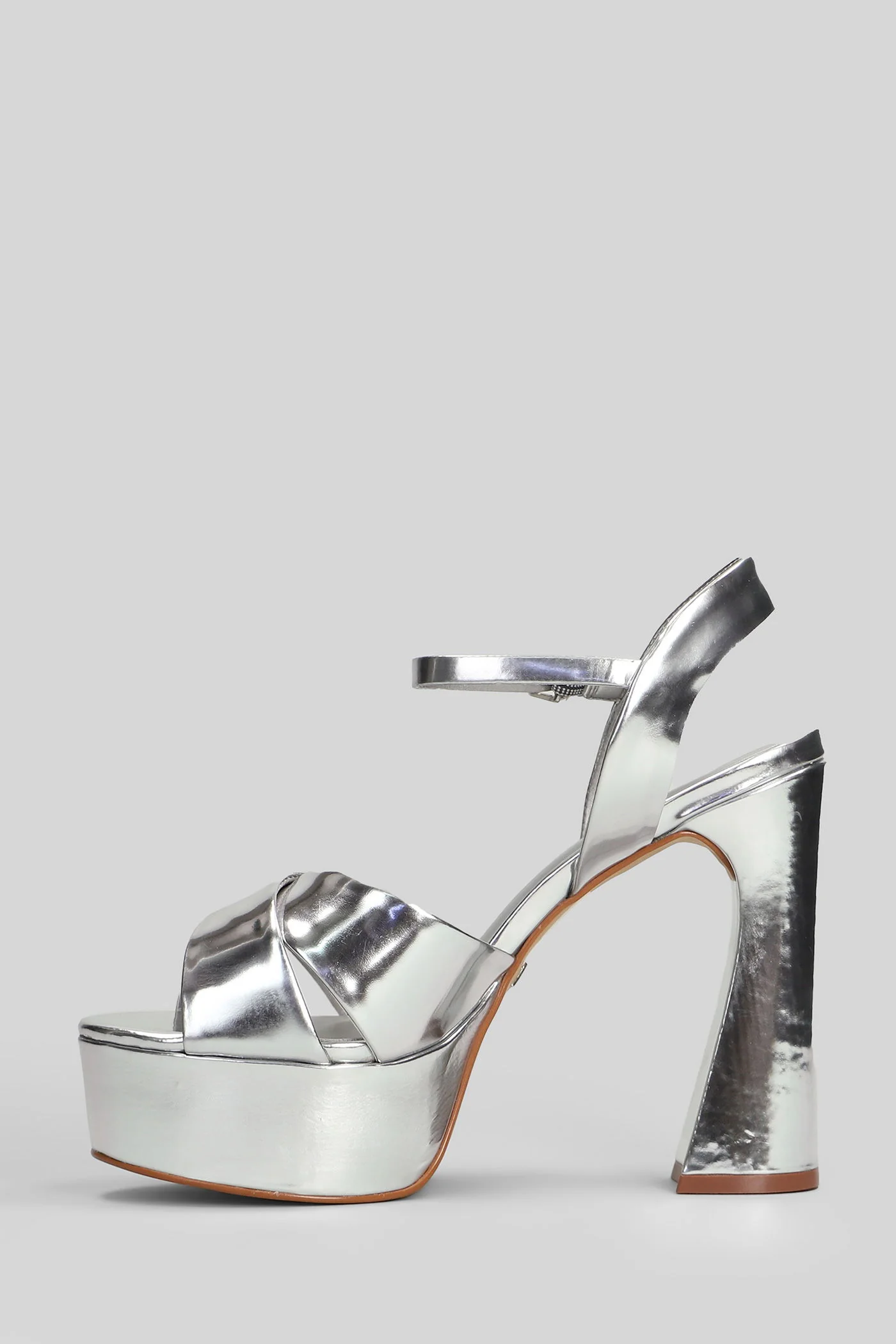 Sandals in silver leather - Image 3