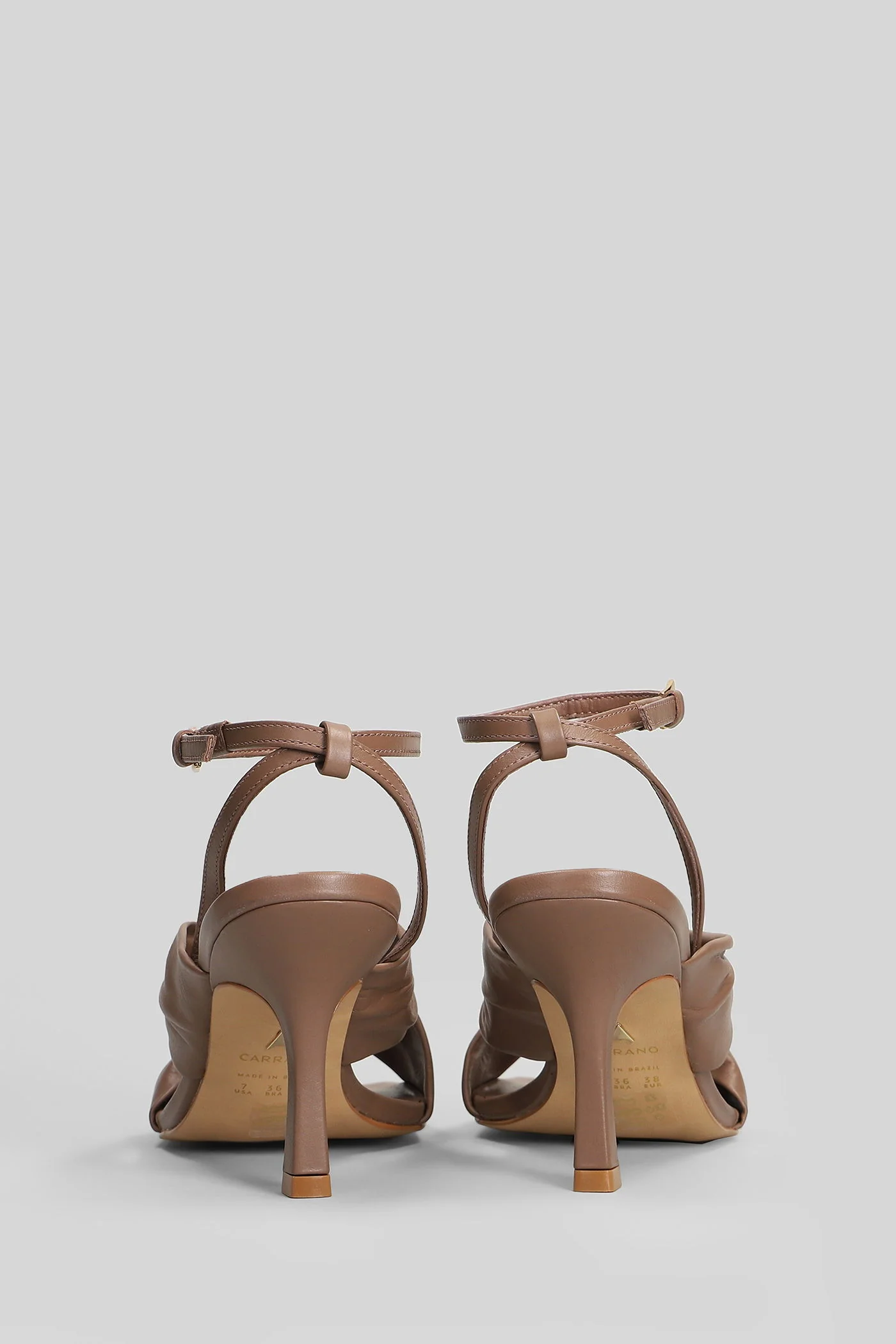 Sandals in taupe leather - Image 4