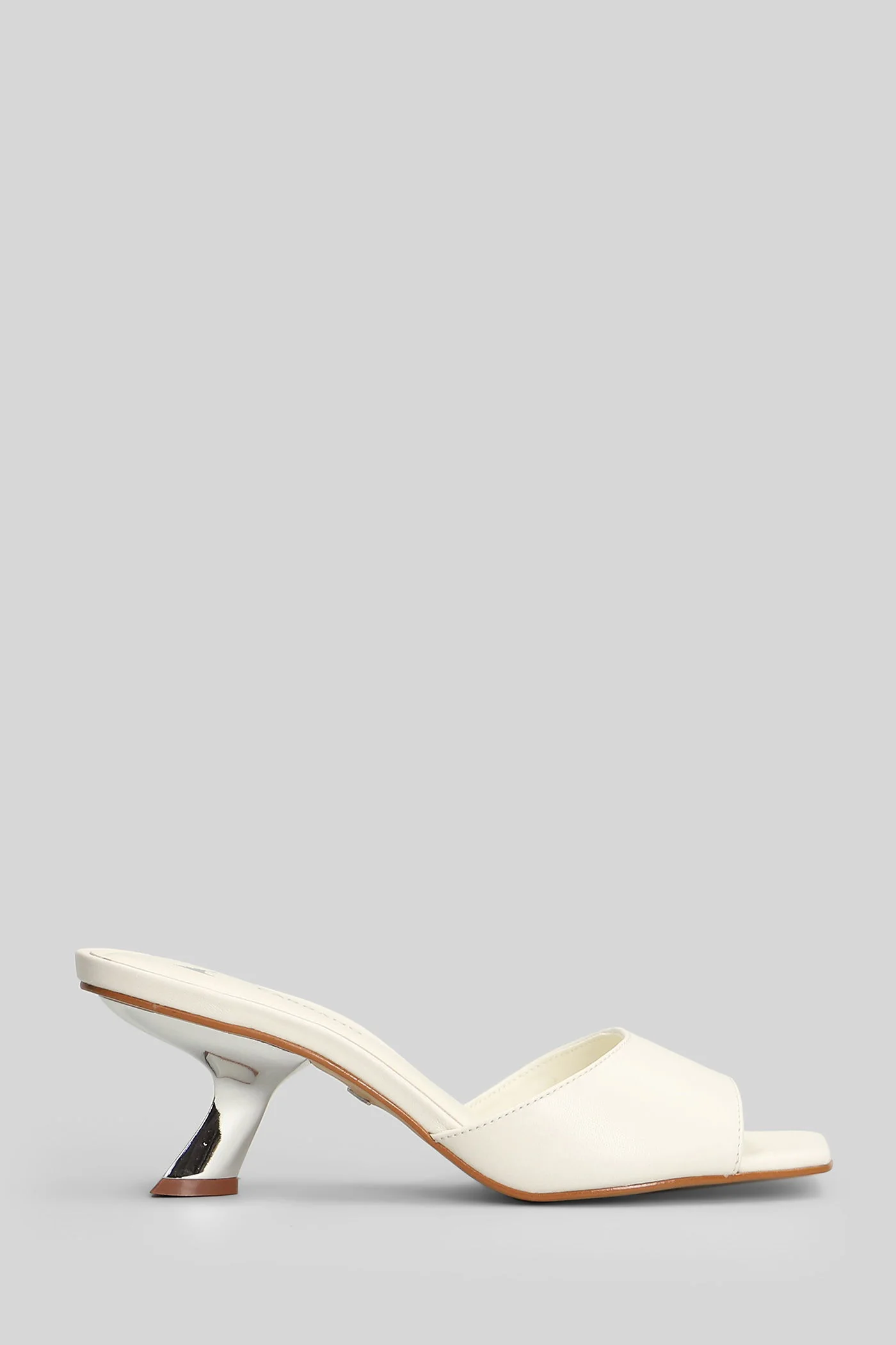 Slipper-Mule in white leather