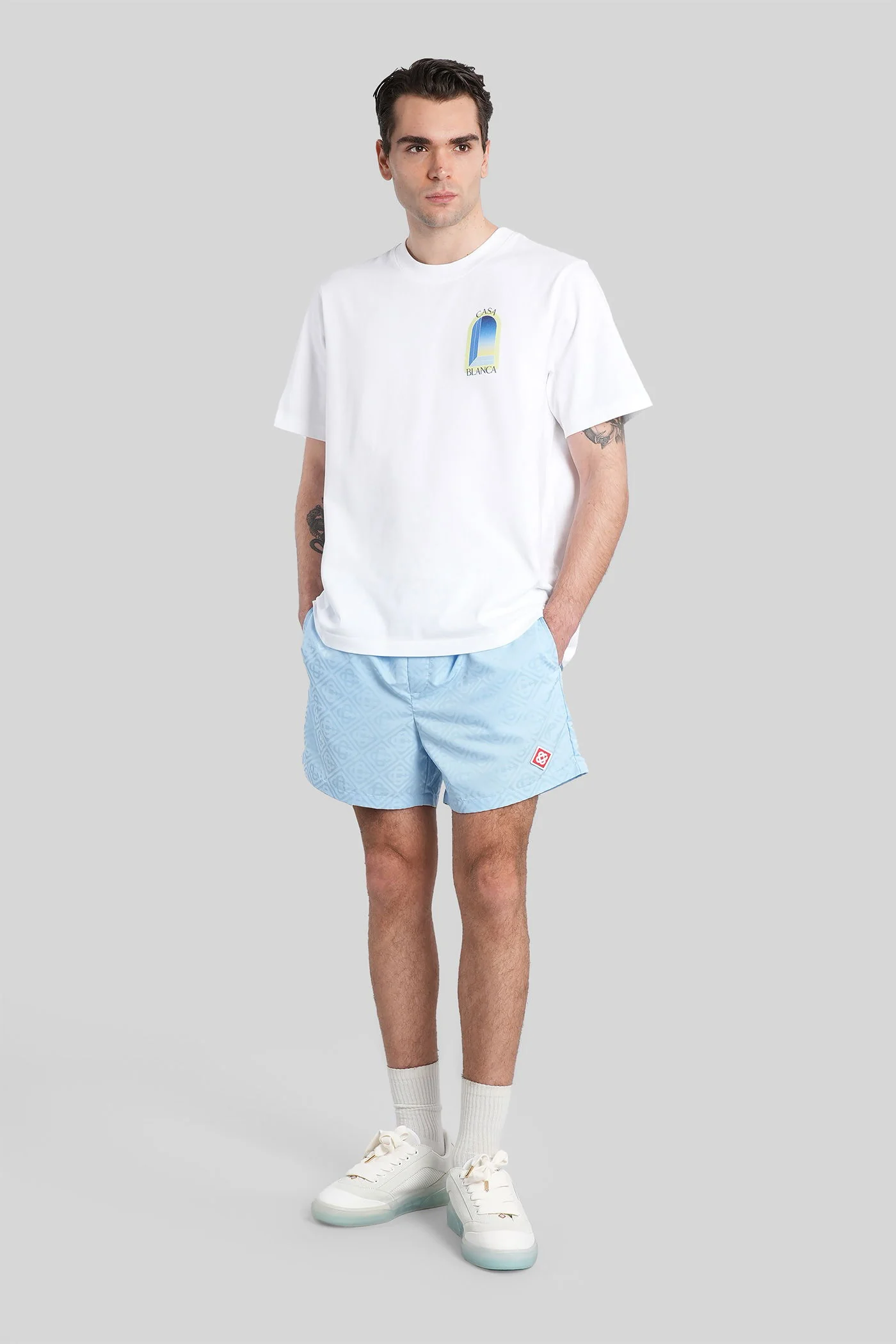 Beachwear in cyan polyamide - Image 2