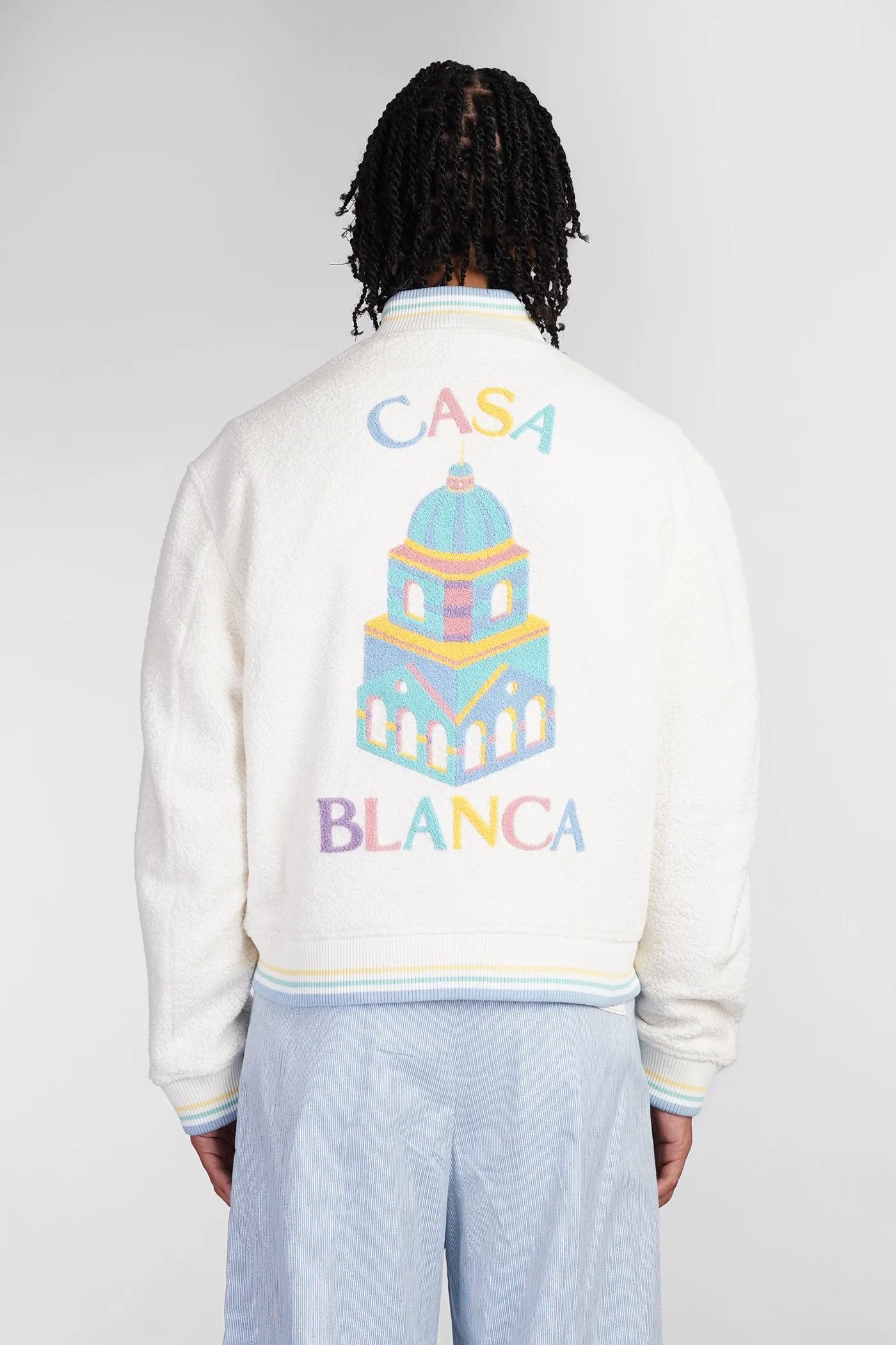 Bomber Jacket in beige wool - Image 3