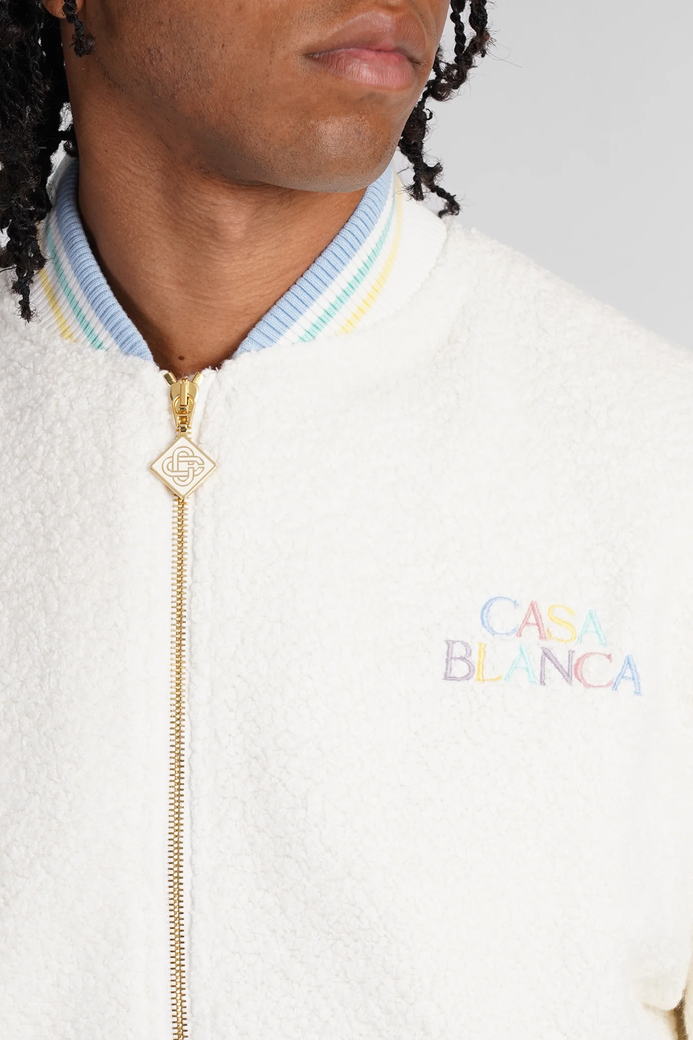Bomber Jacket in beige wool - Image 5