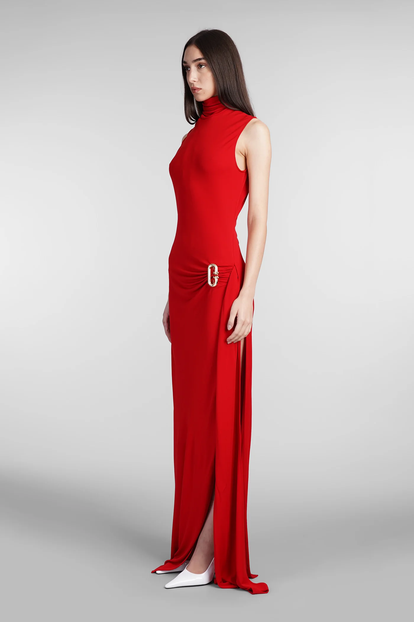 Dress woman  in red viscose - Image 4