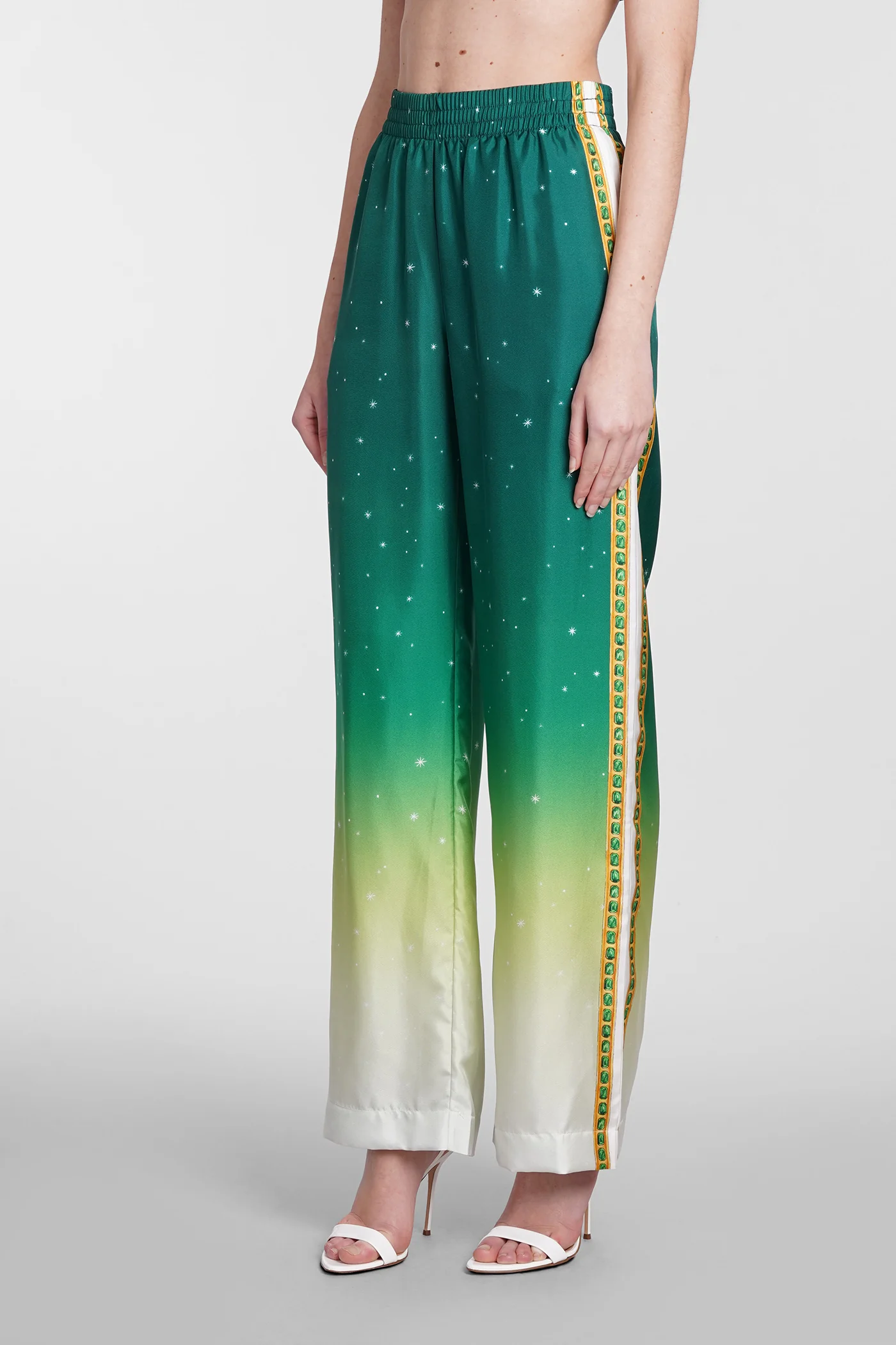 Pants in green silk - Image 4
