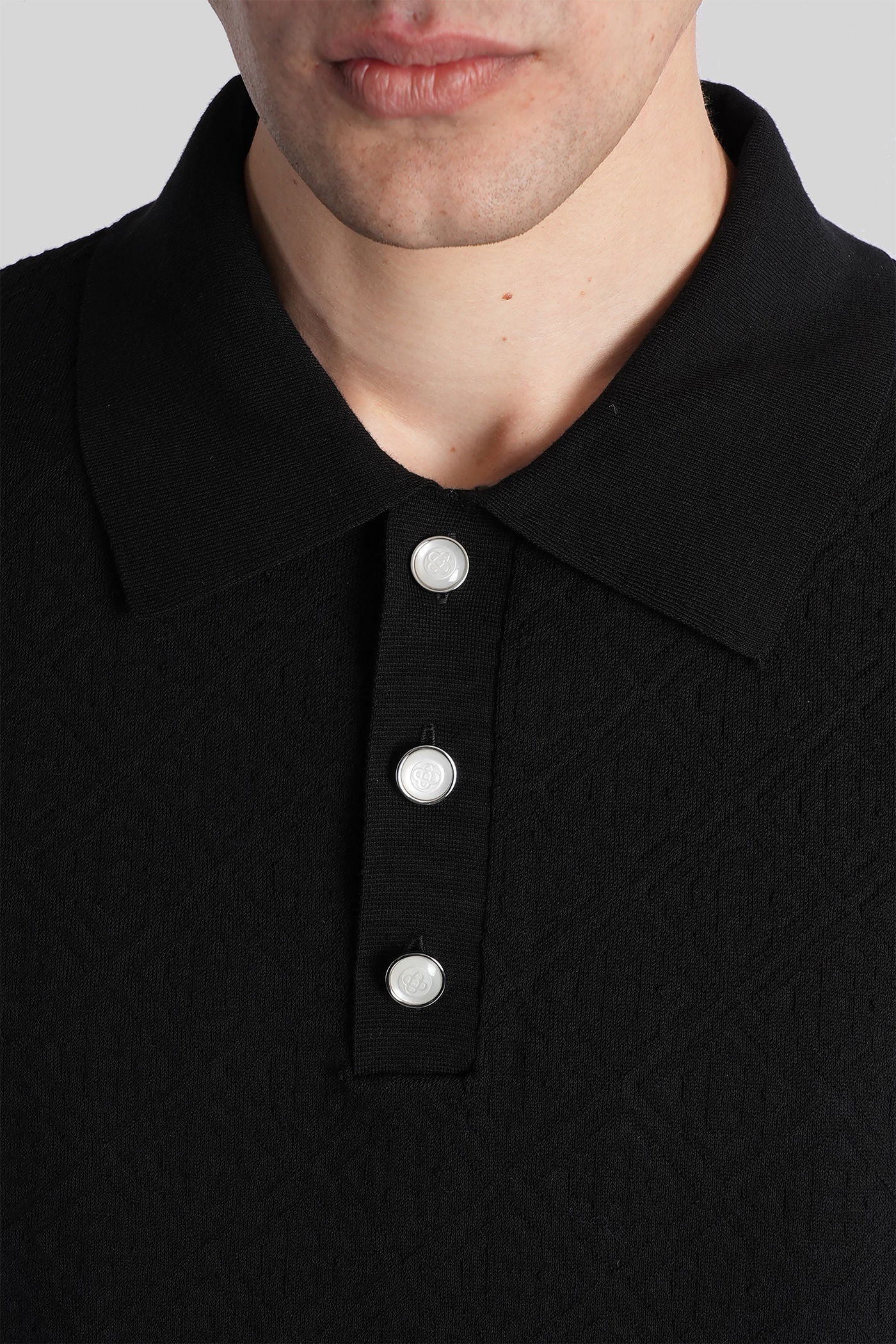 Polo in black cotton - Image 5