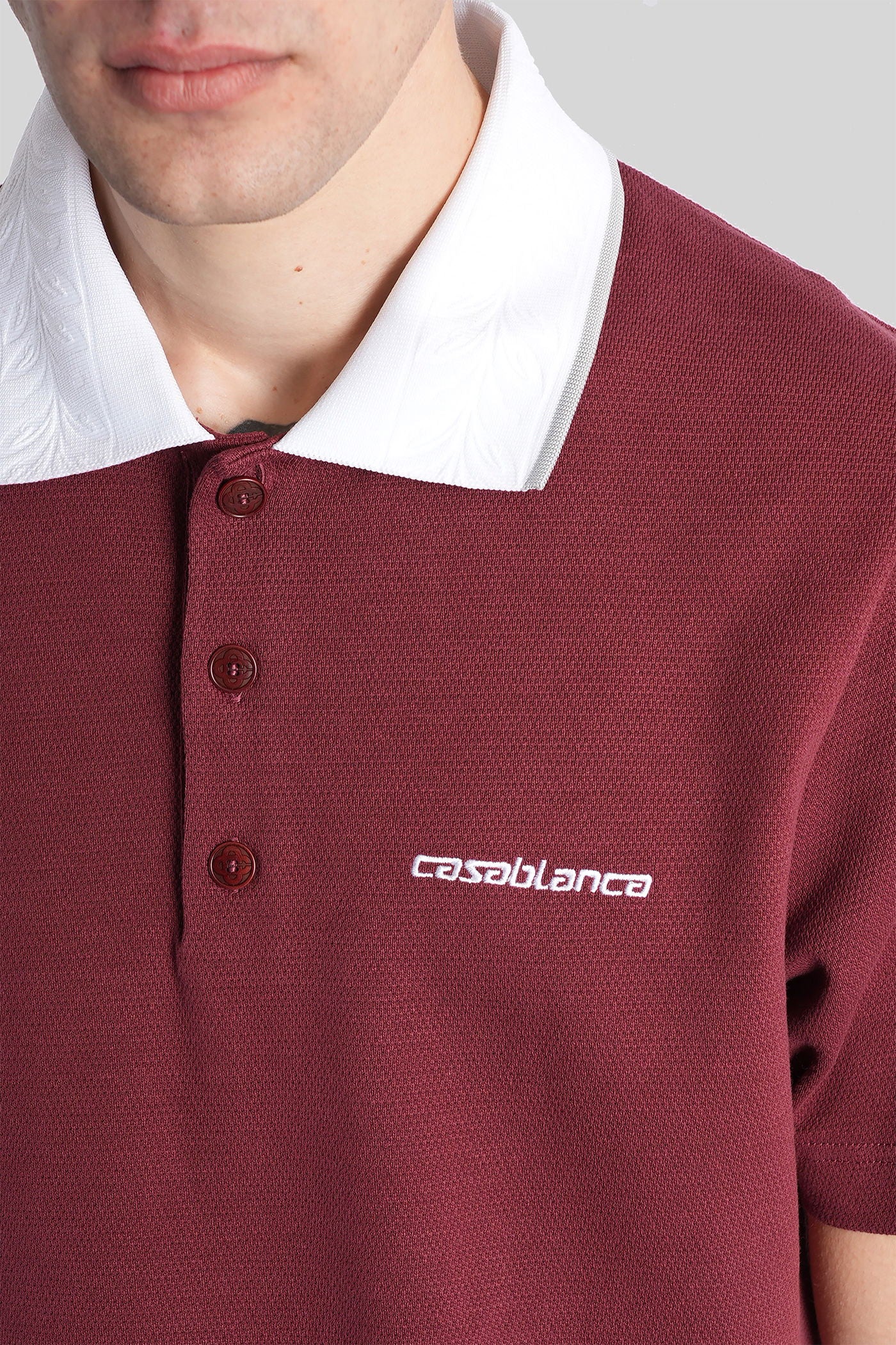 Polo in bordeaux cotton - Image 5