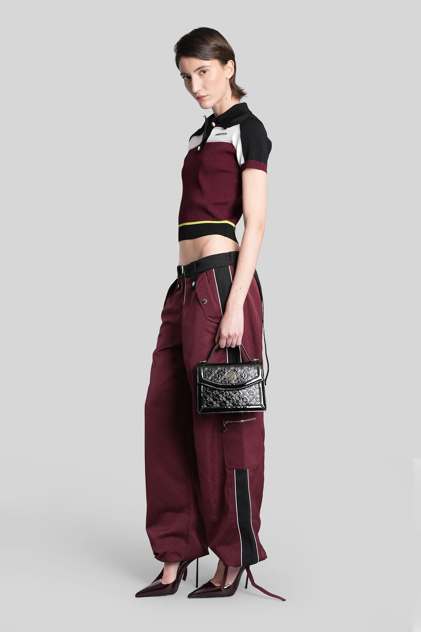 Polo in bordeaux viscose - Image 12