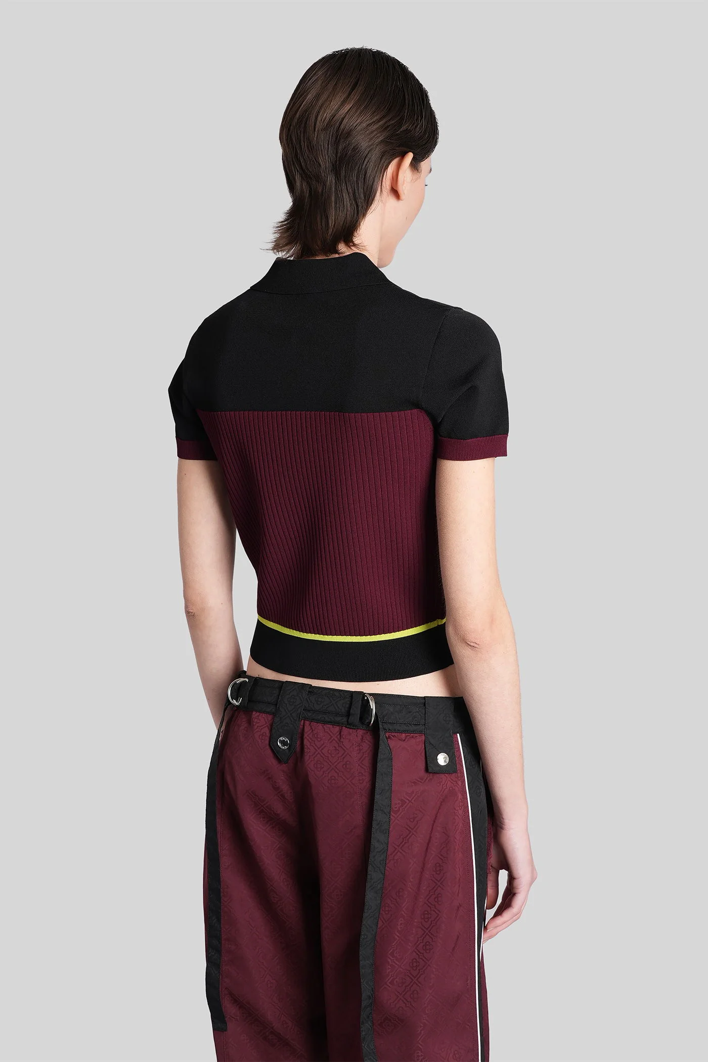 Polo in bordeaux viscose - Image 13