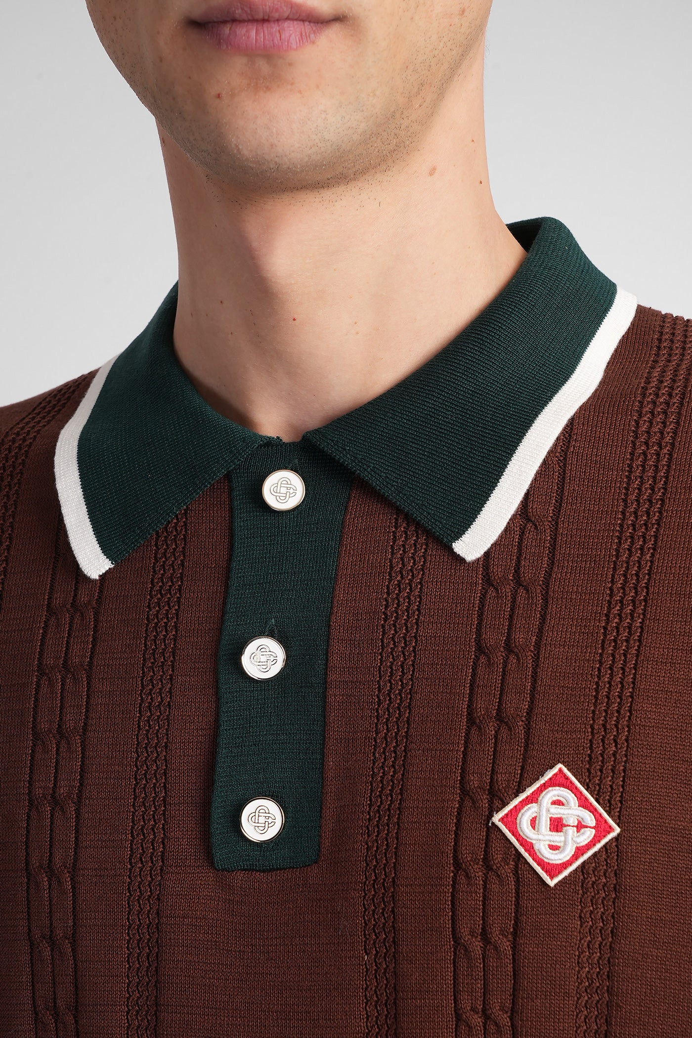 Polo in brown cotton - Image 5