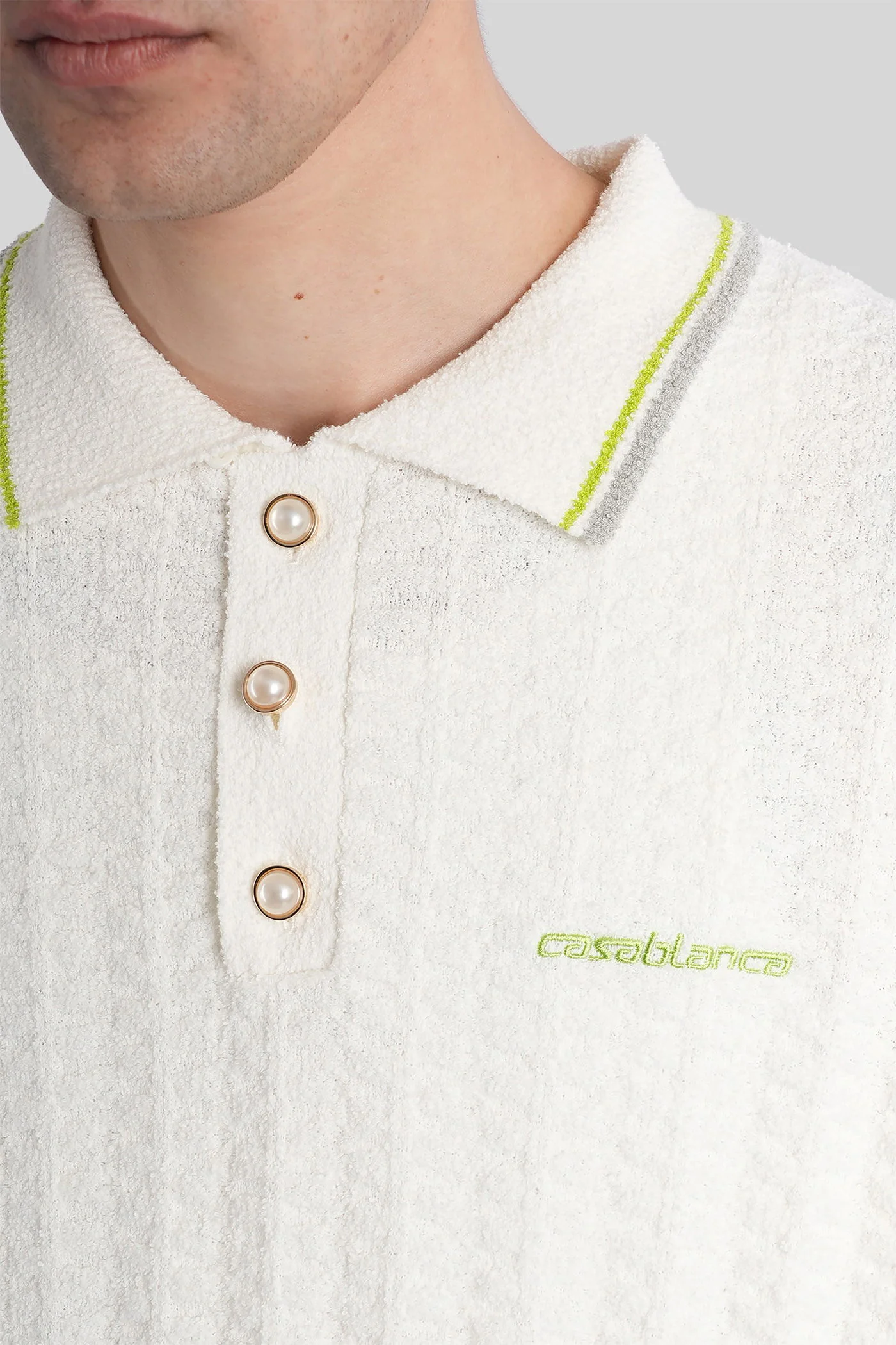 Polo in white cotton - Image 5
