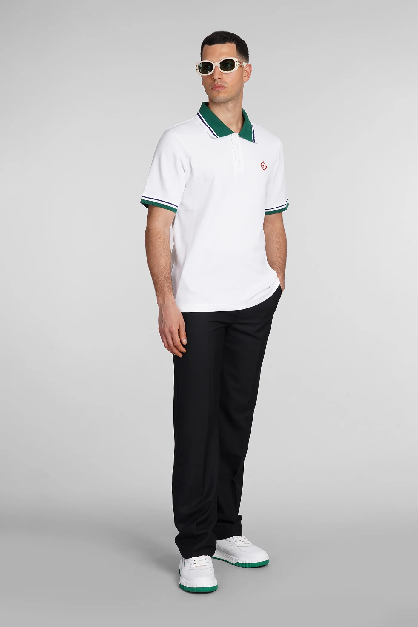 Polo in white cotton - Image 2