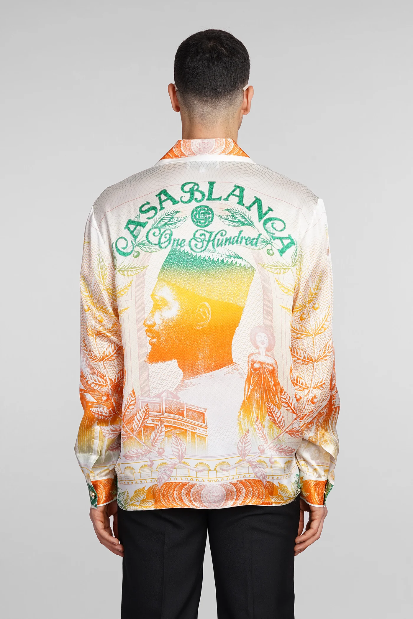 Shirt in beige silk - Image 3