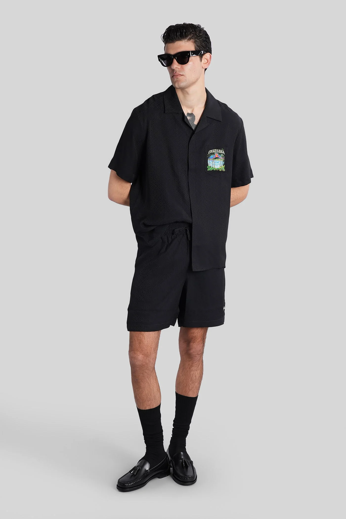 Shirt in black silk - Image 2