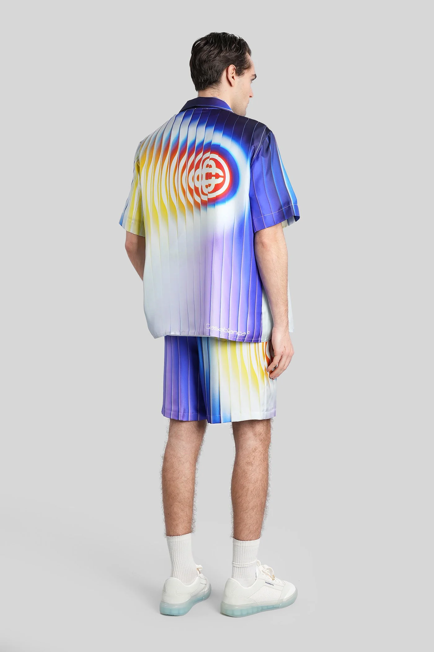 Shirt in blue silk - Image 7