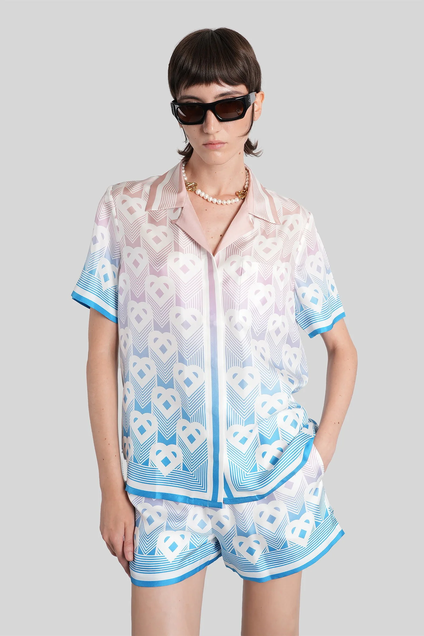 Shirt in multicolor silk