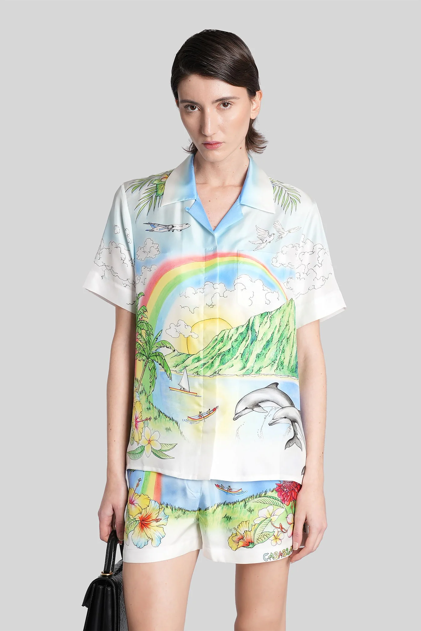 Shirt in multicolor silk