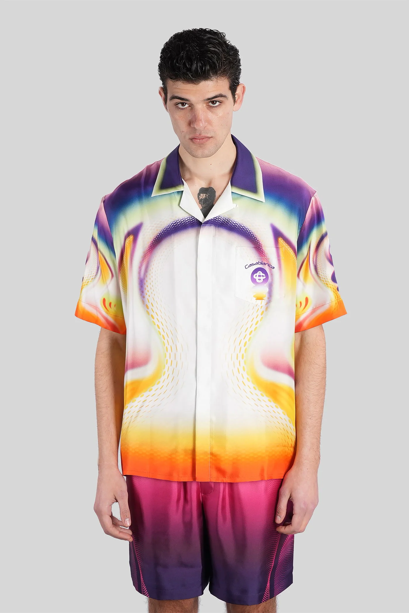 Shirt in multicolor silk