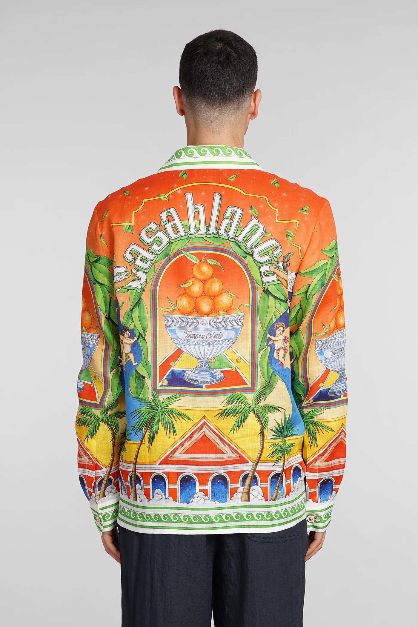 Shirt in orange linen - Image 3