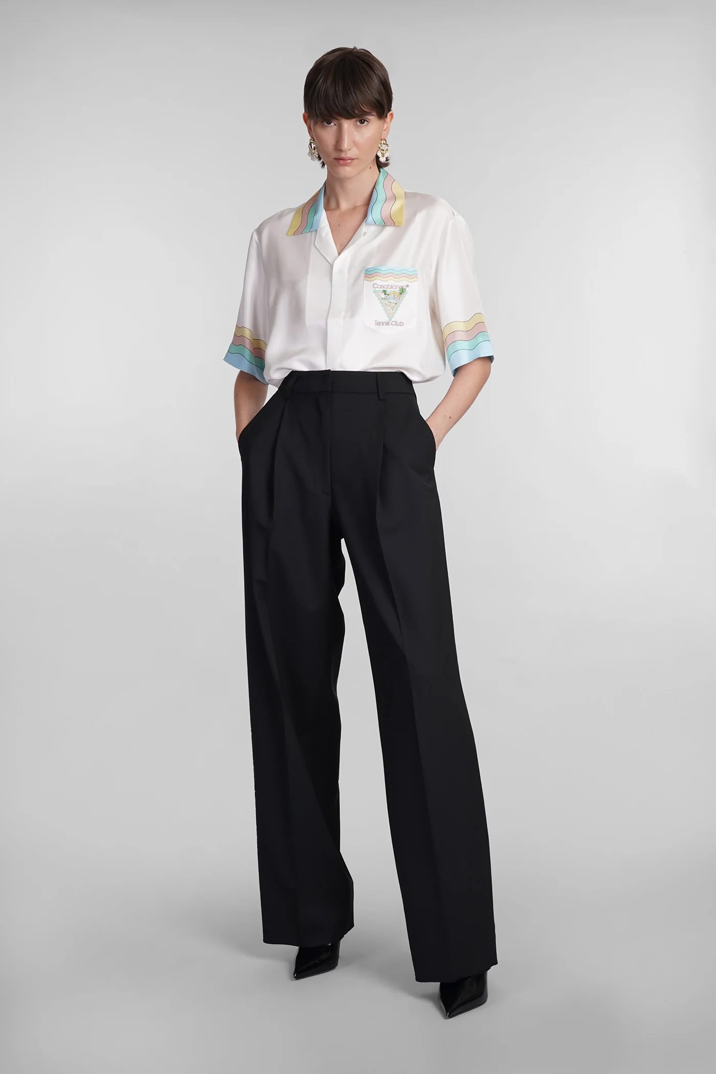 Shirt in white silk - Image 2