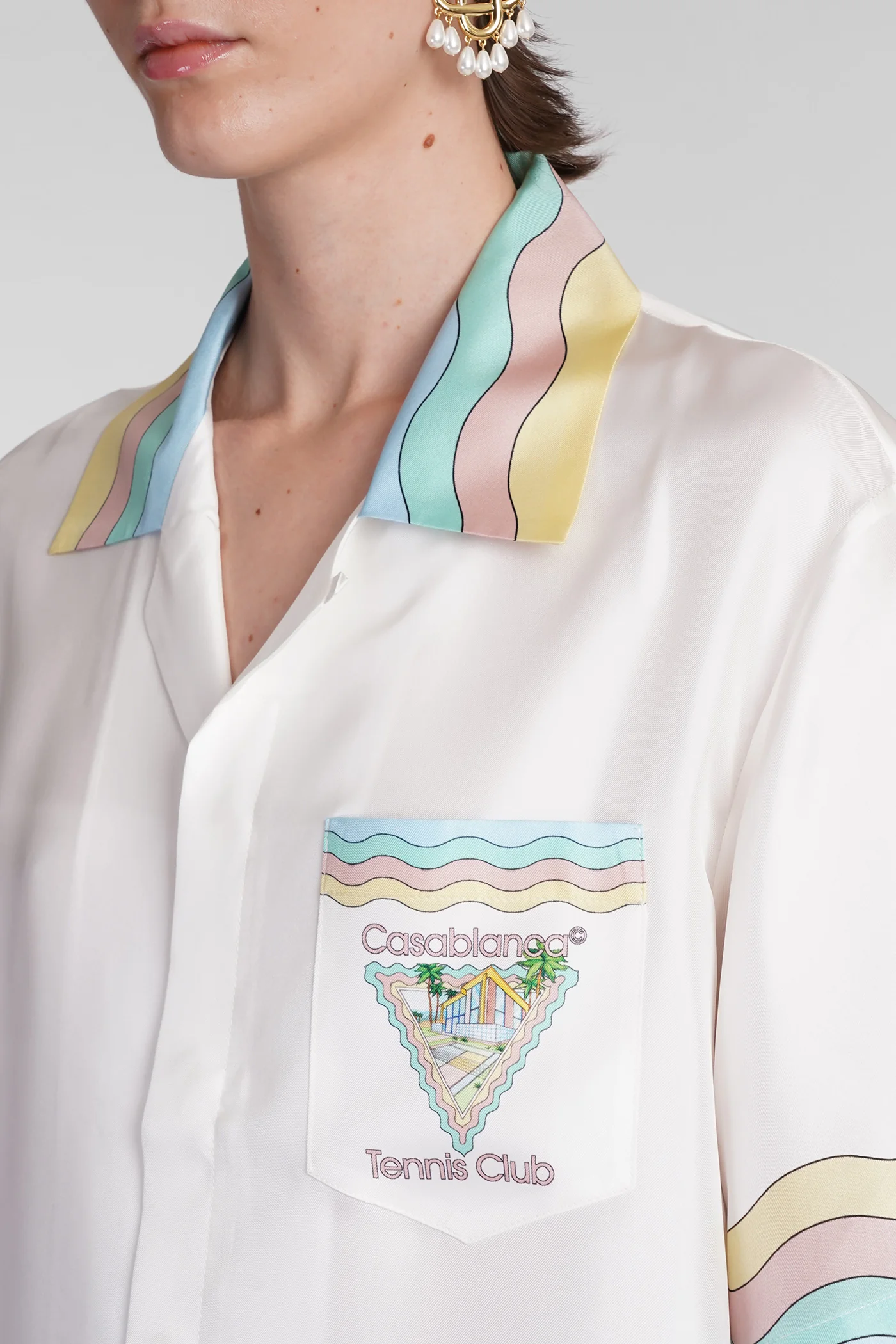 Shirt in white silk - Image 5