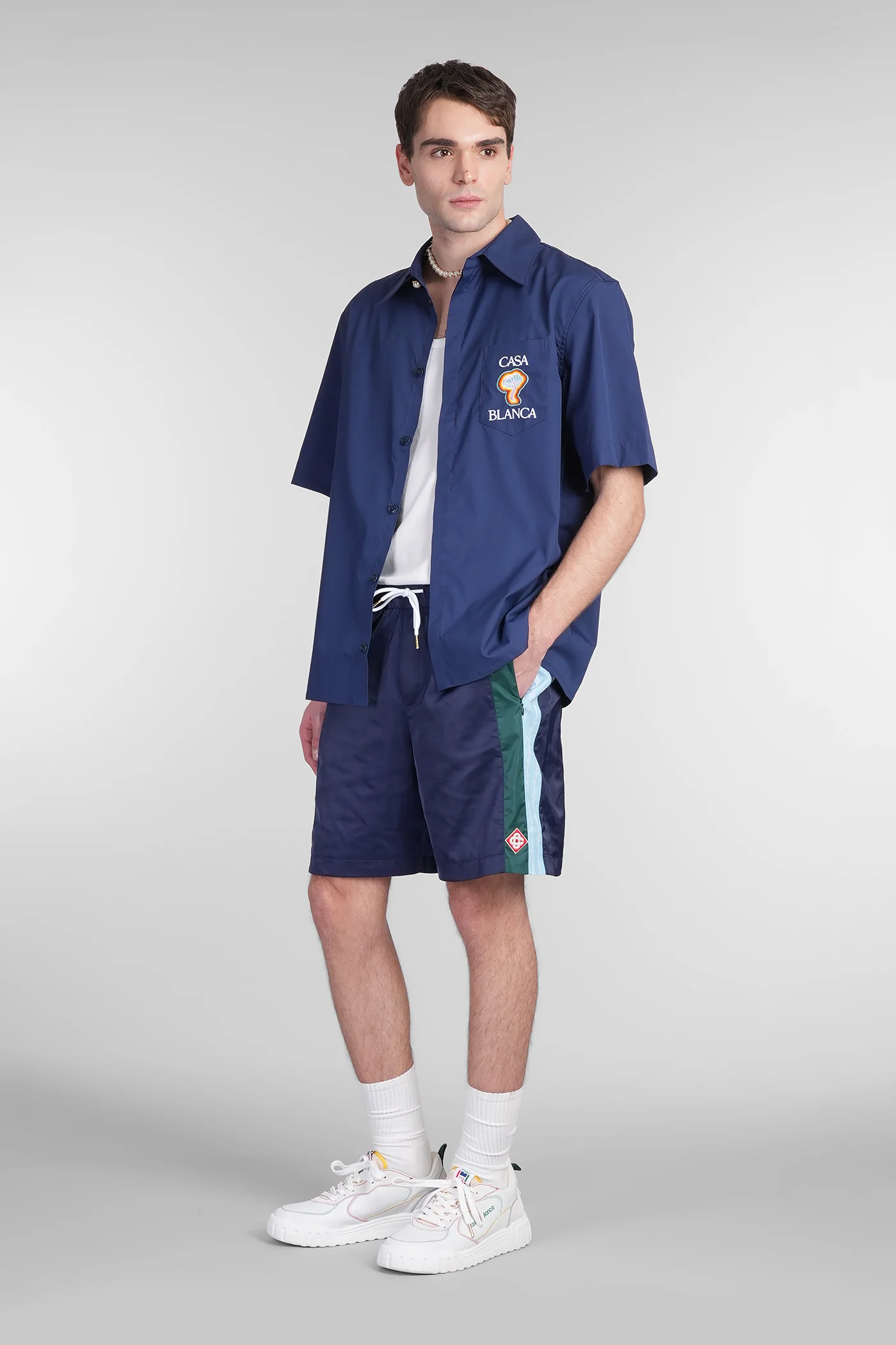 Shorts in blue polyester - Image 2