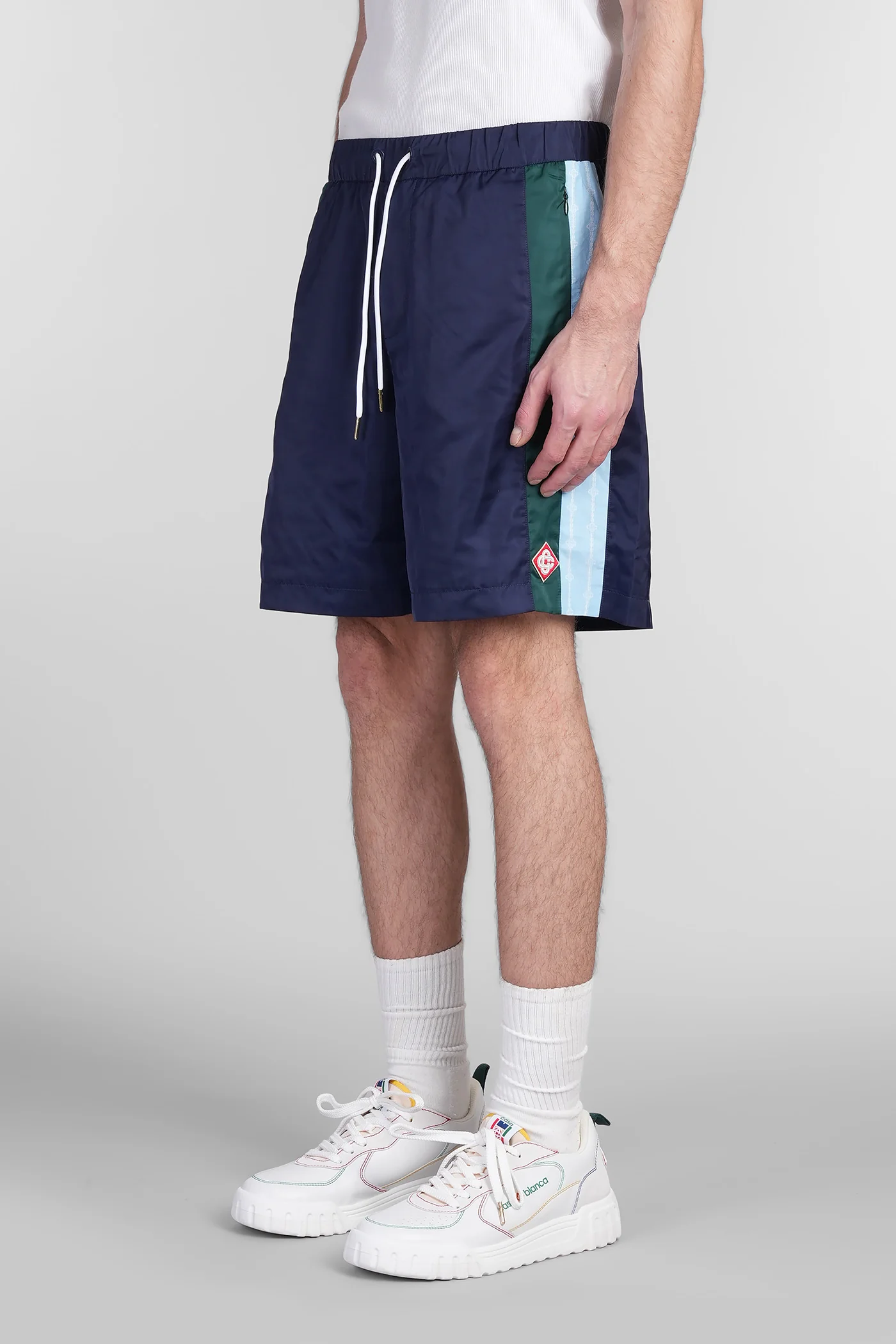Shorts in blue polyester - Image 4