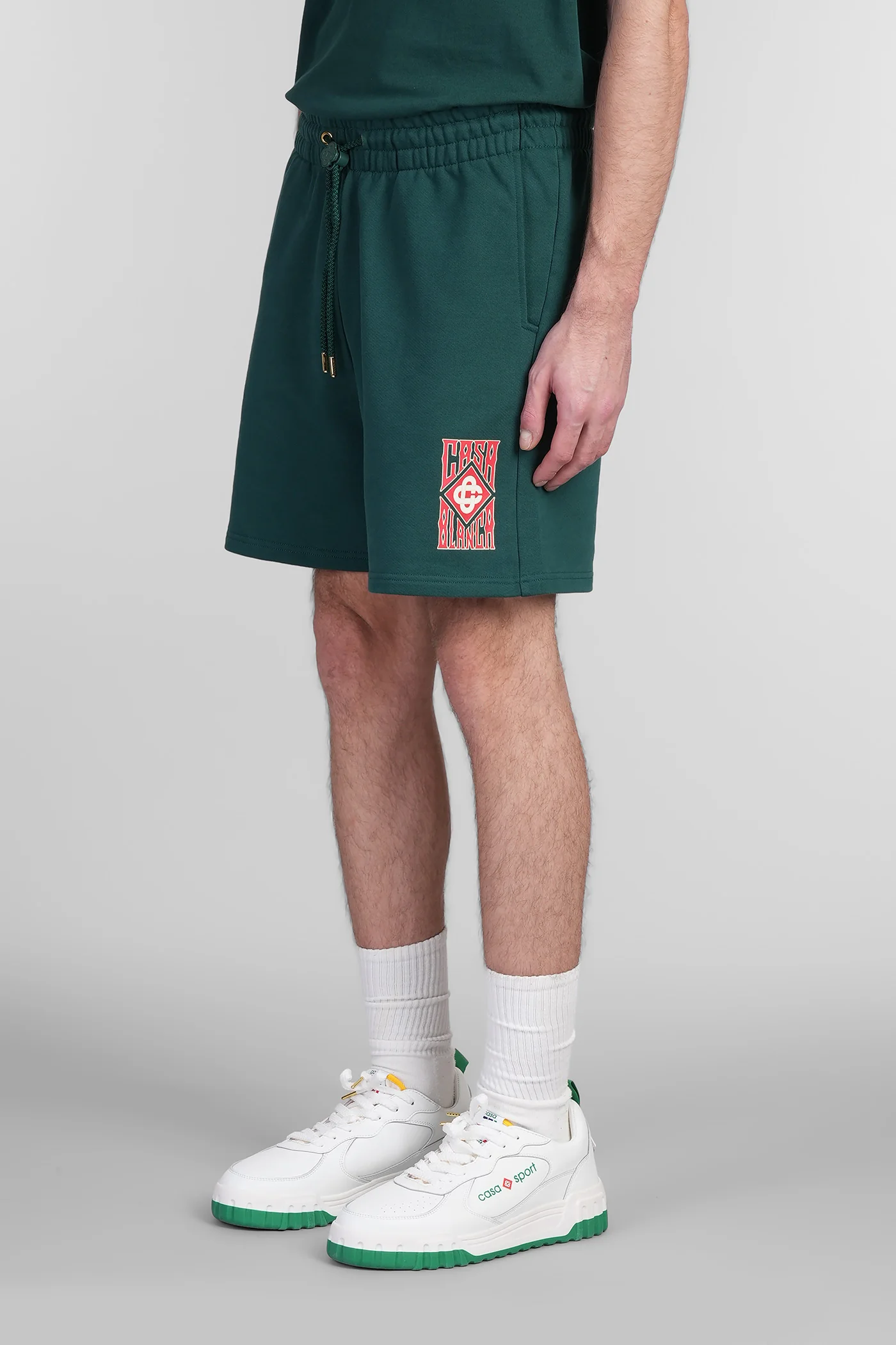 Shorts in green cotton - Image 4
