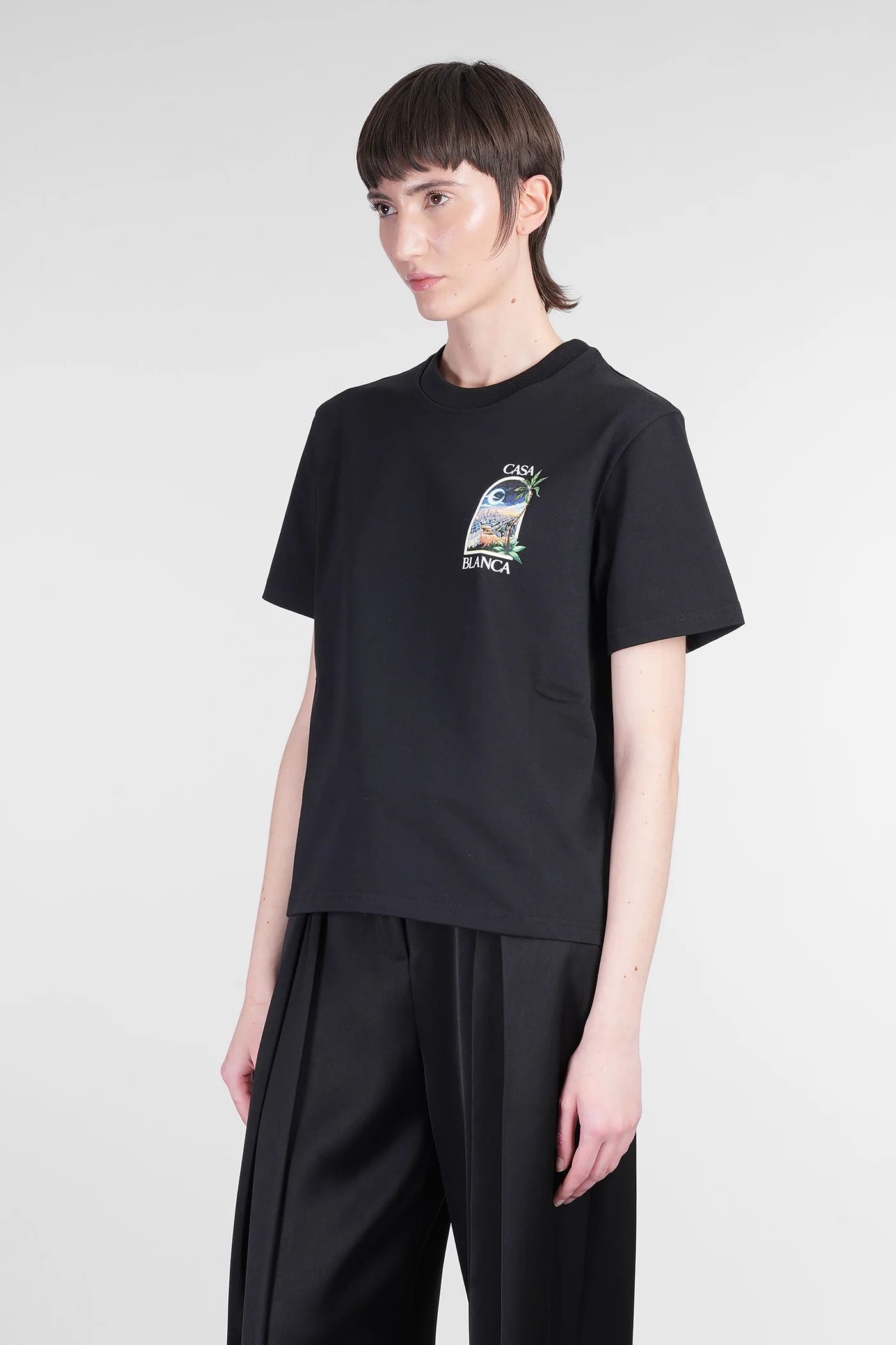 T-Shirt in black cotton - Image 4