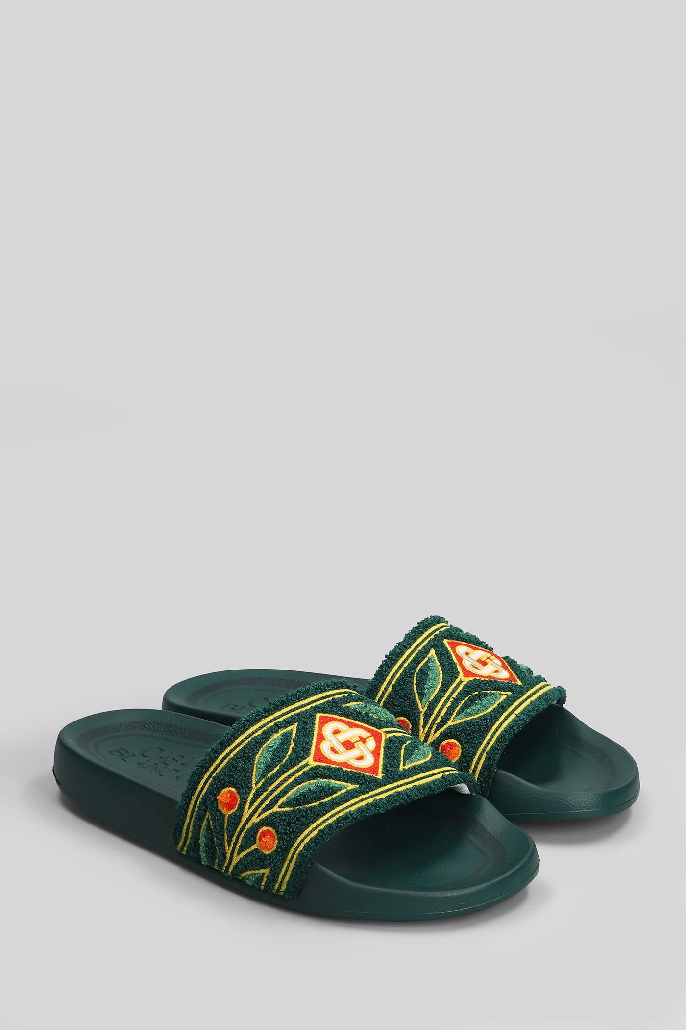 Terry slider Flats in green polyester - Image 2