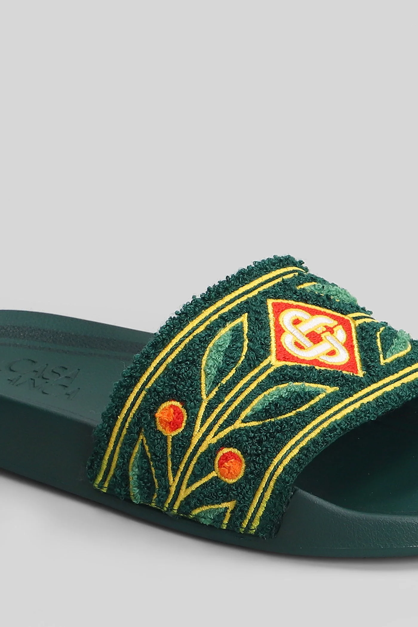 Terry slider Flats in green polyester - Image 5