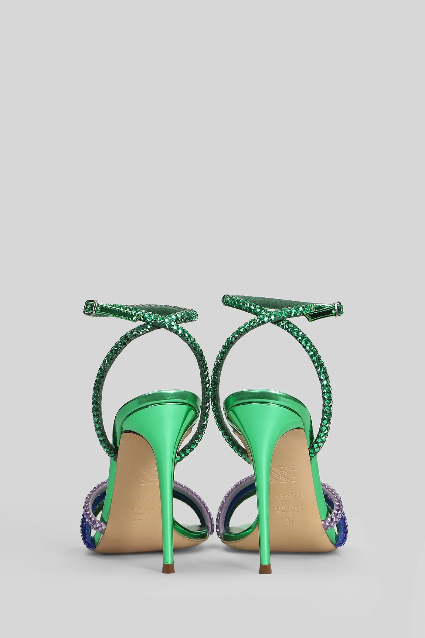 Andromeda Sandals in green leather - Image 4