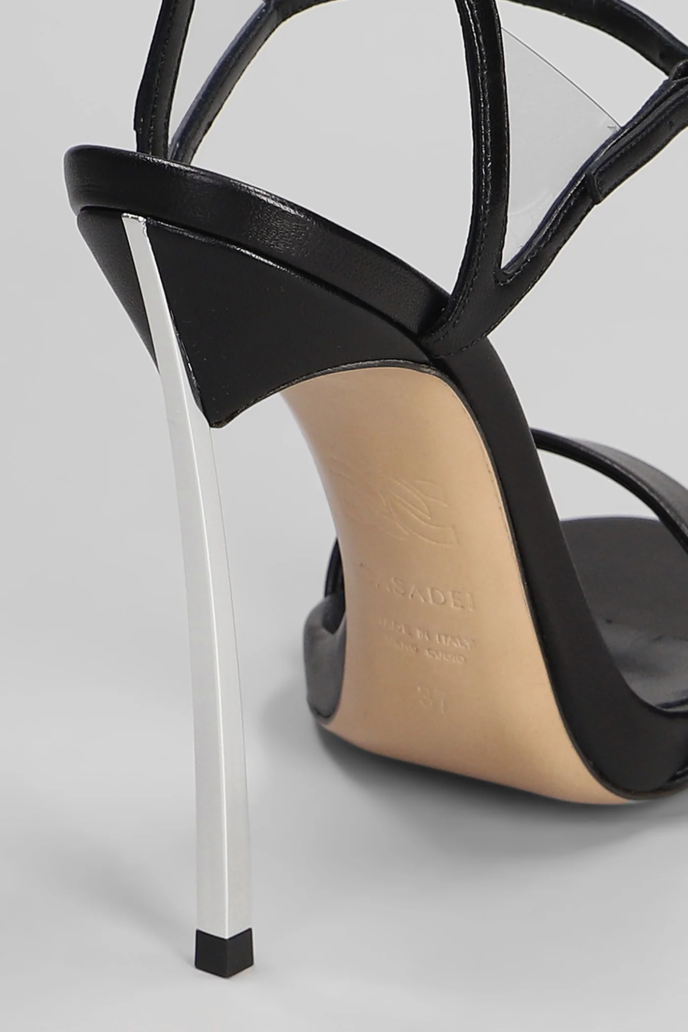 Blade Sandals in black leather - Image 5