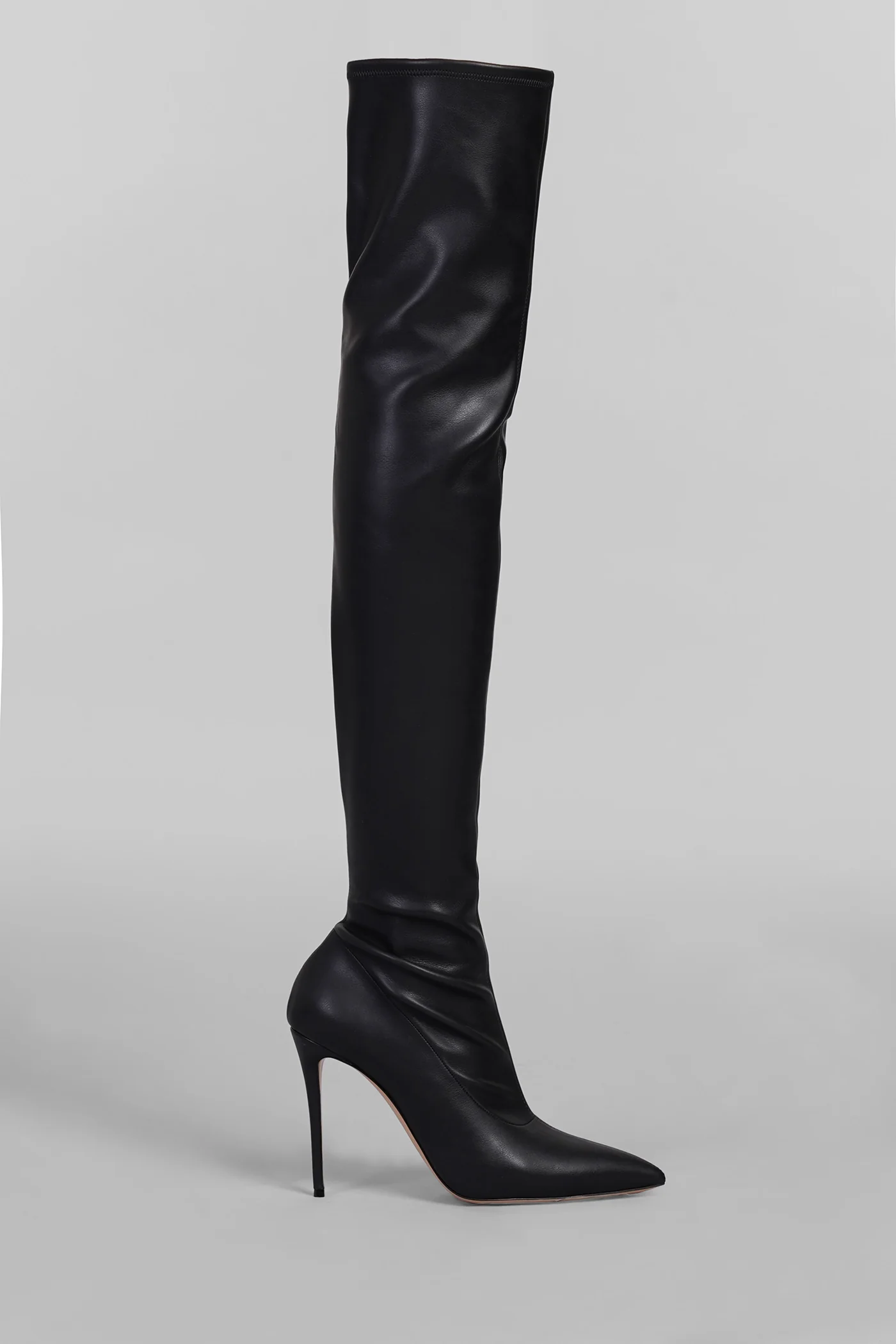 Julia High heels boots in black faux leather