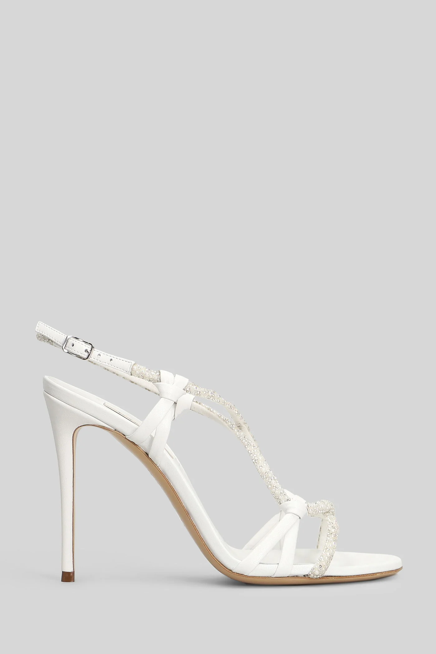 Sandals in white leather - Image 11