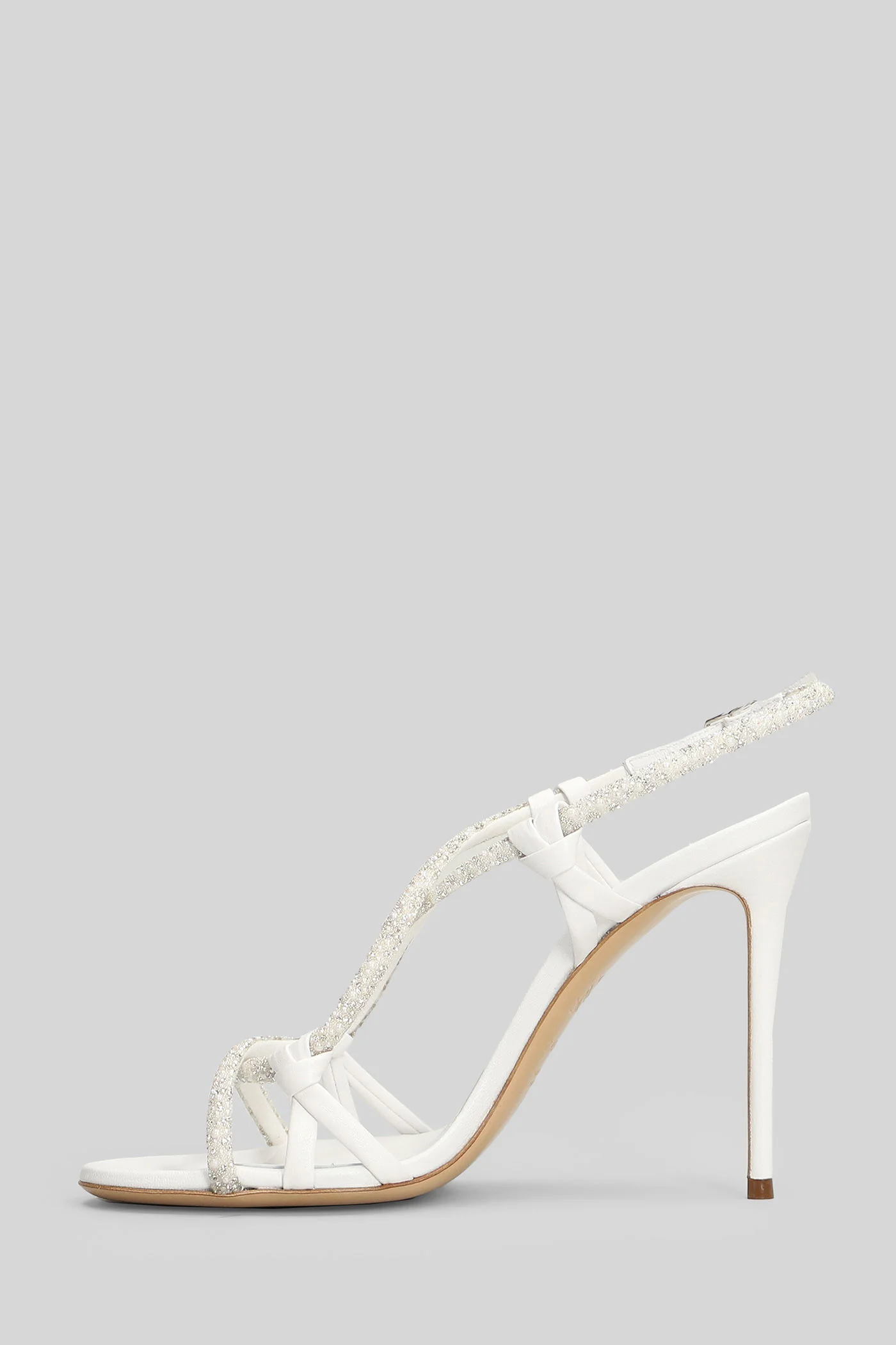 Sandals in white leather - Image 43