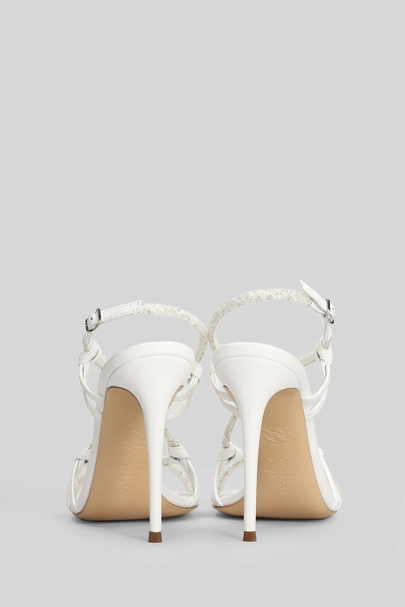 Sandals in white leather - Image 54