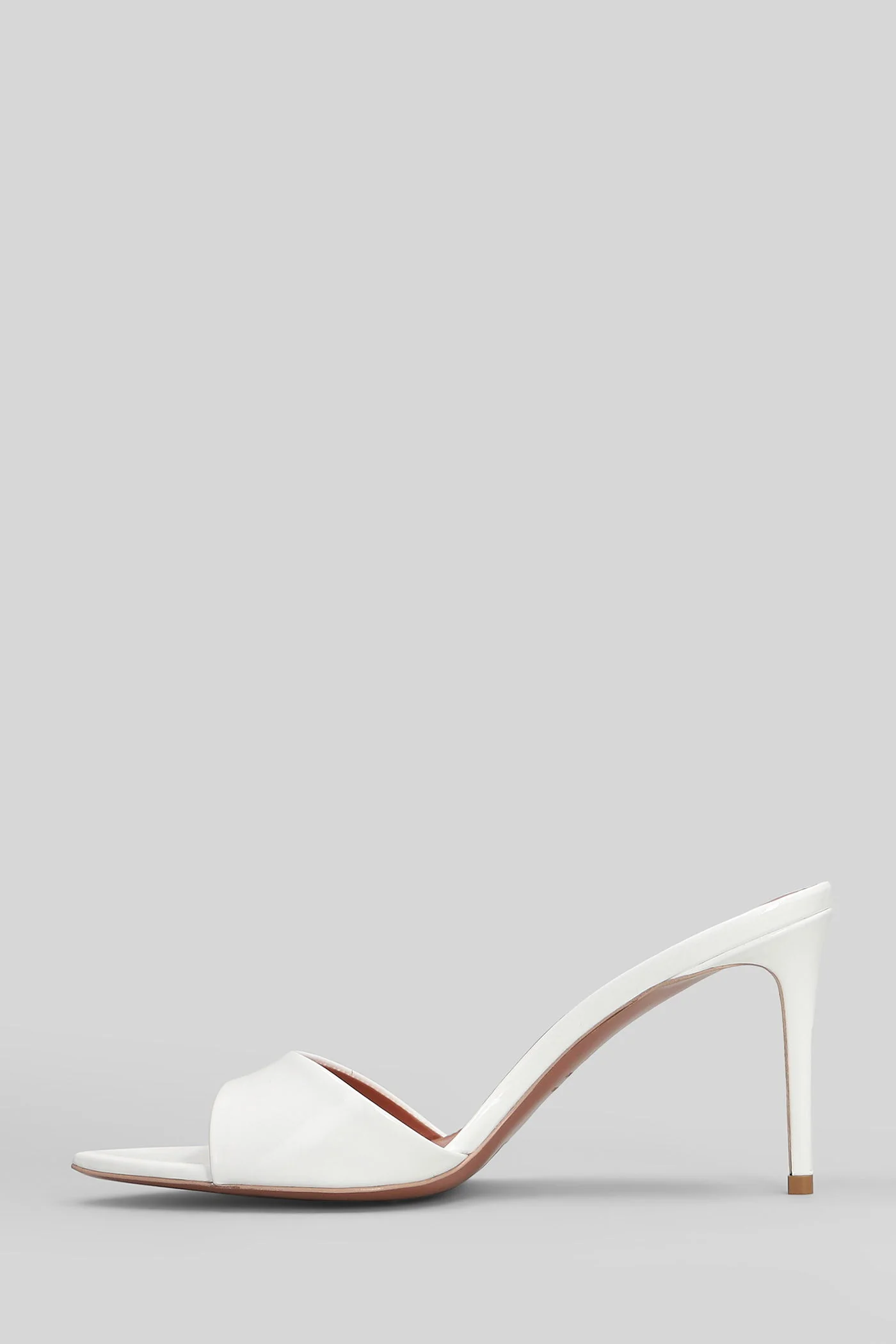 Alixia 80 Slipper-Mule in white patent leather - Image 3
