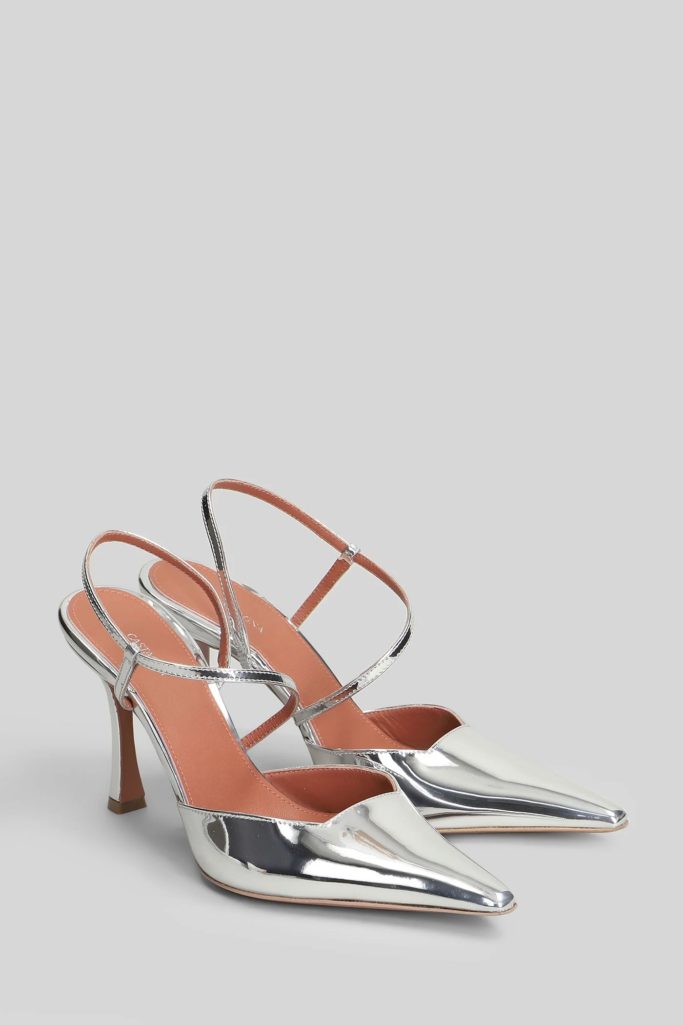 Delphi 100 Pumps in silver leather - Image 2