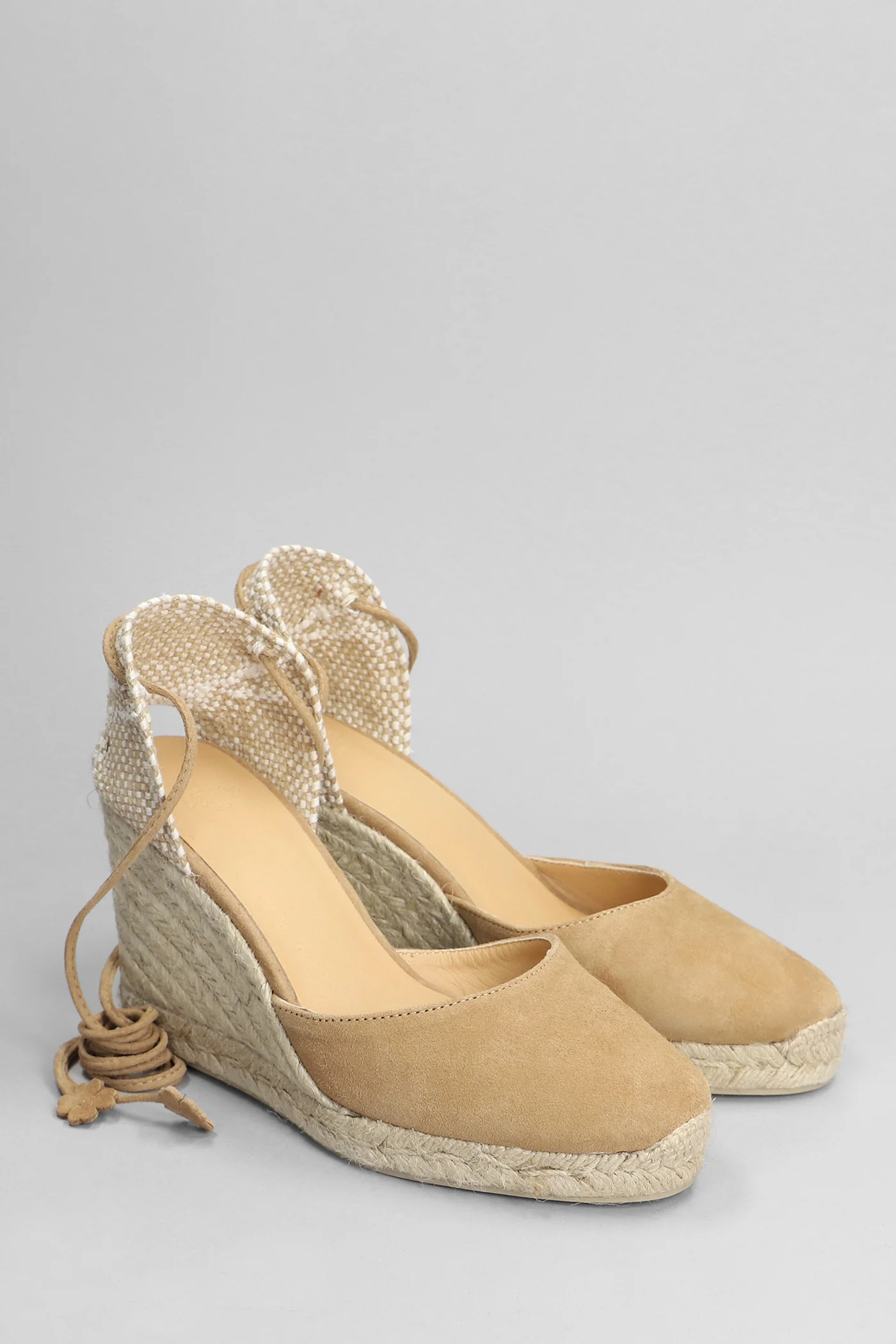 Carina-8-007 Wedges in leather color suede - Image 2