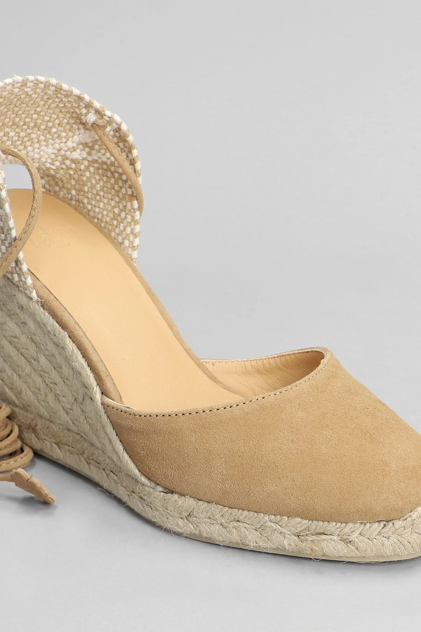 Carina-8-007 Wedges in leather color suede - Image 5