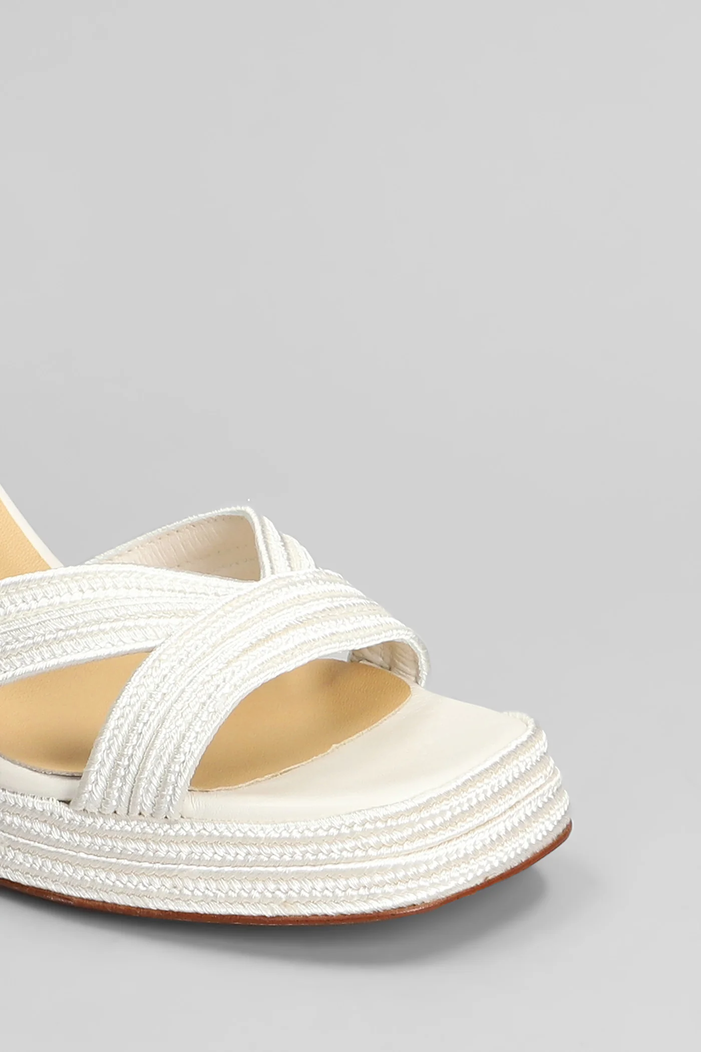 Valle-142 Sandals in white fabric - Image 10
