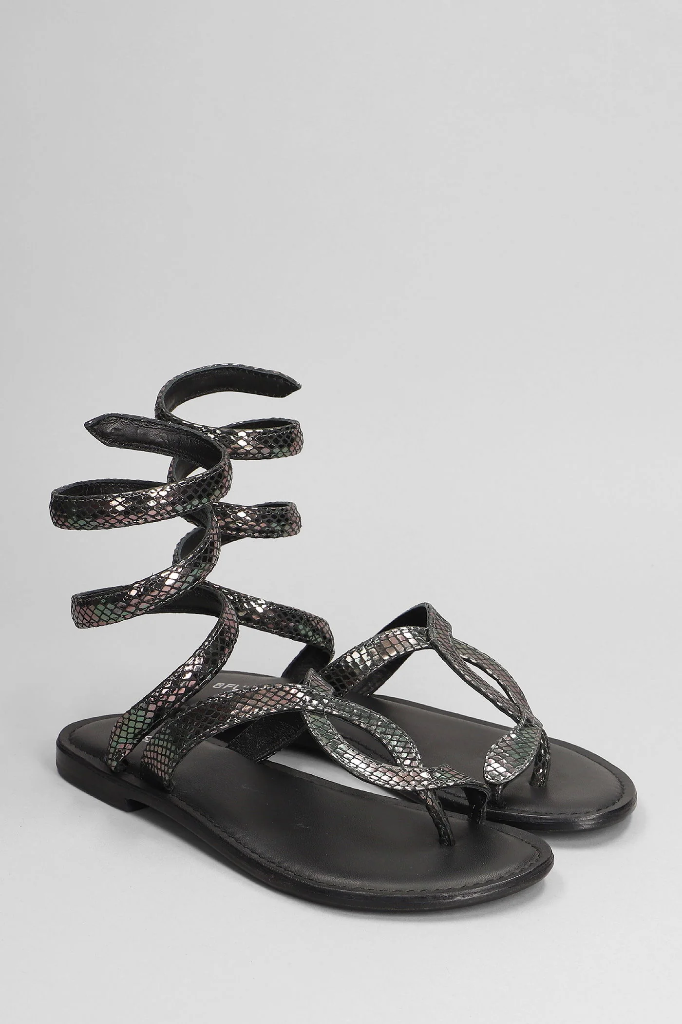 Flats in Gunmetal leather - Image 2