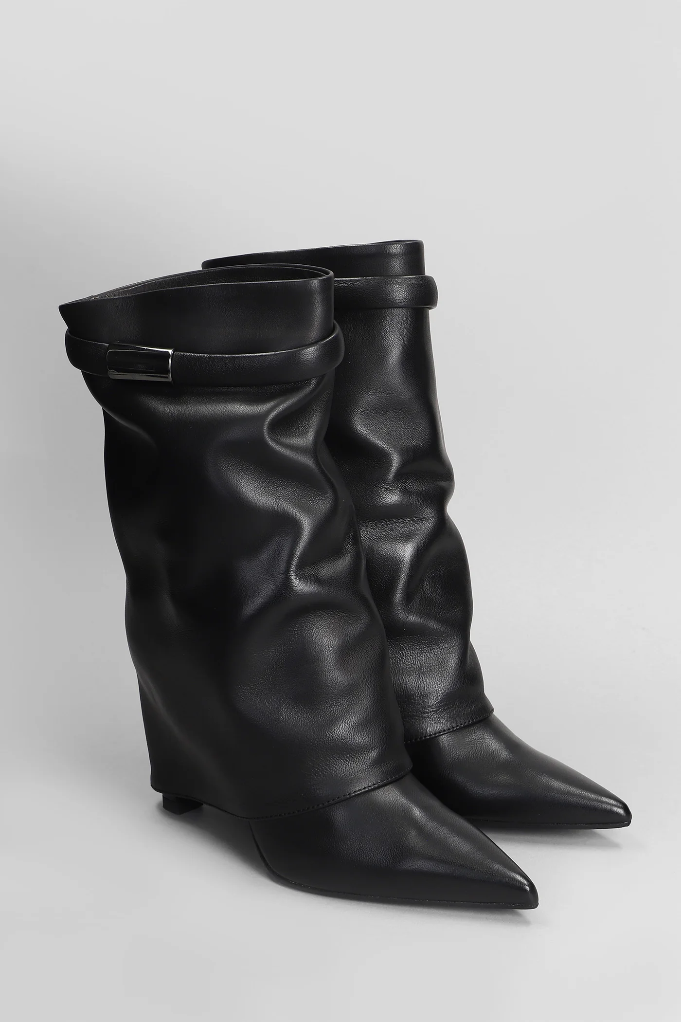 High heels Ankle boots in black leather - Image 2