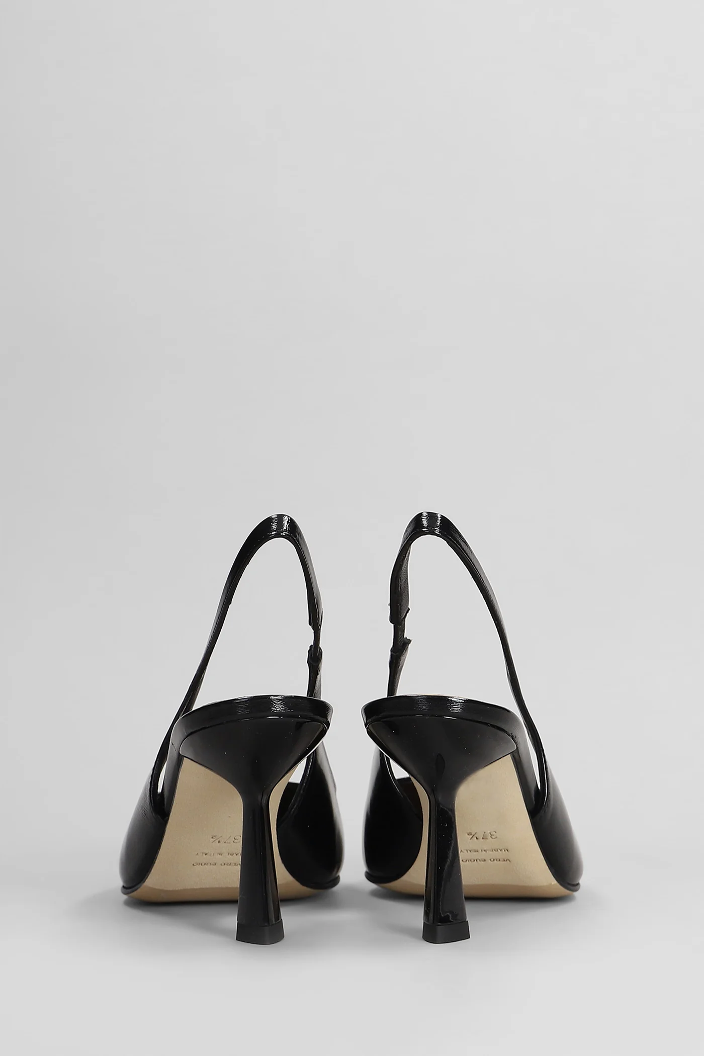 Pumps in black leather - Image 4