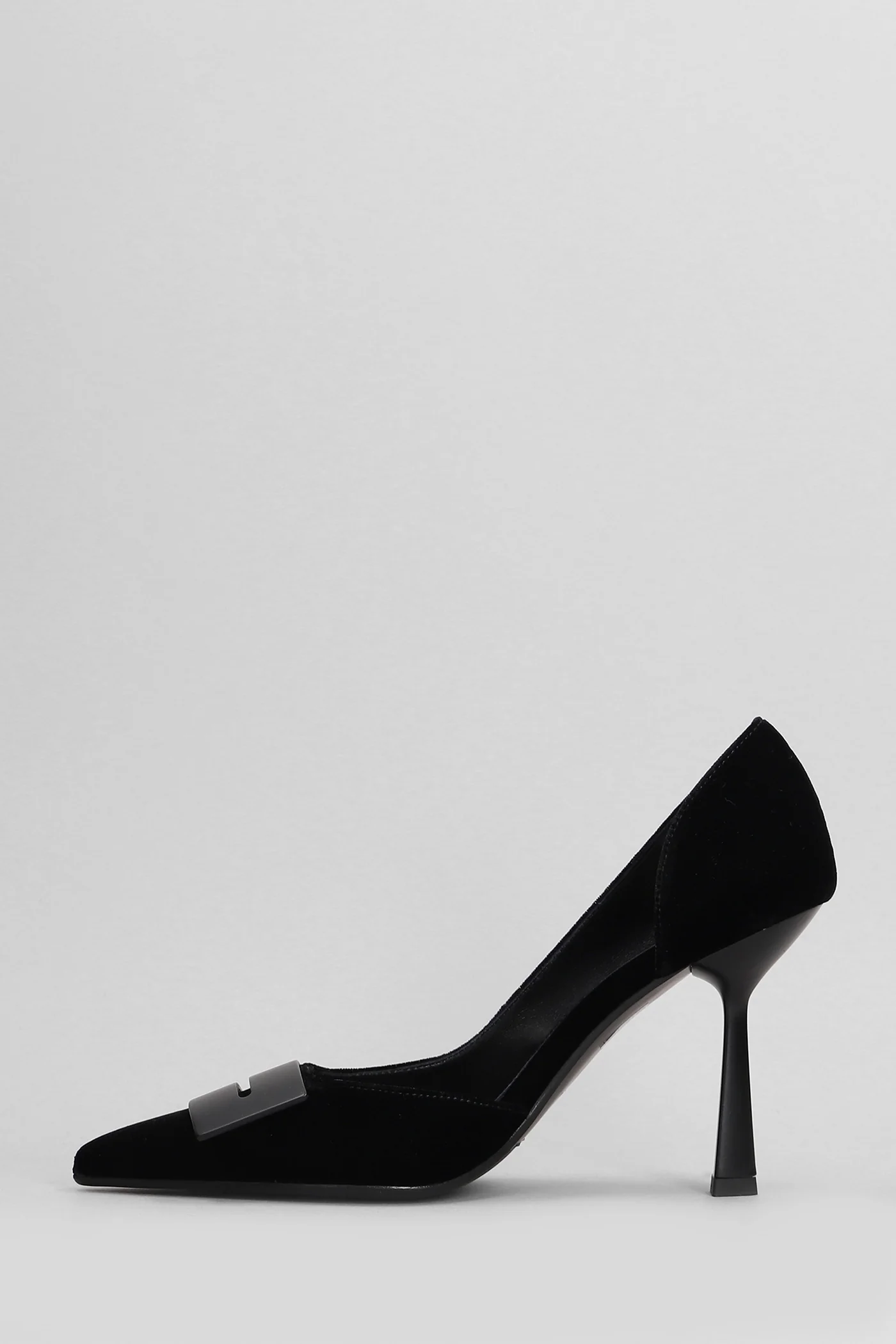 Pumps in black velvet - Image 3