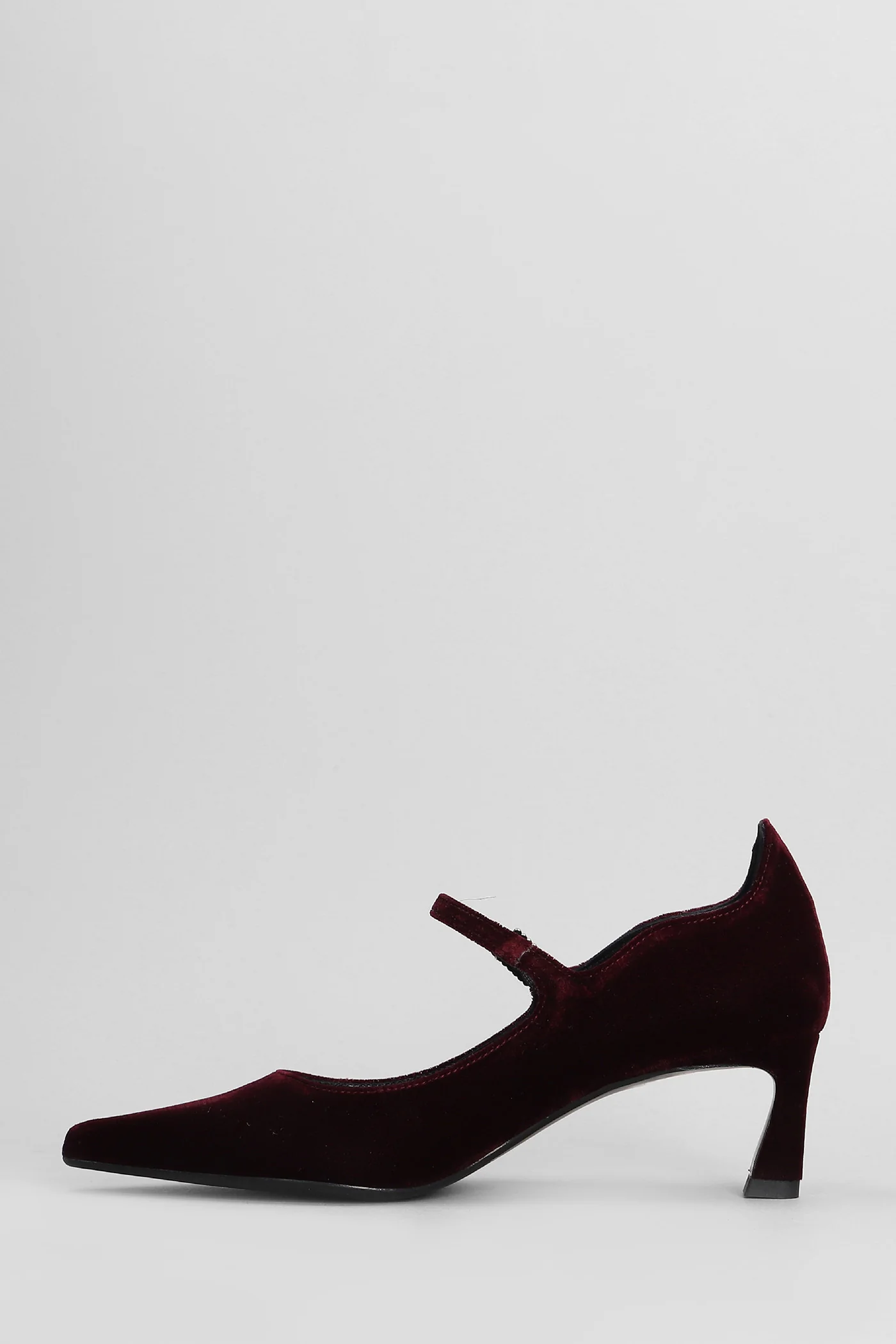 Pumps in bordeaux velvet - Image 3