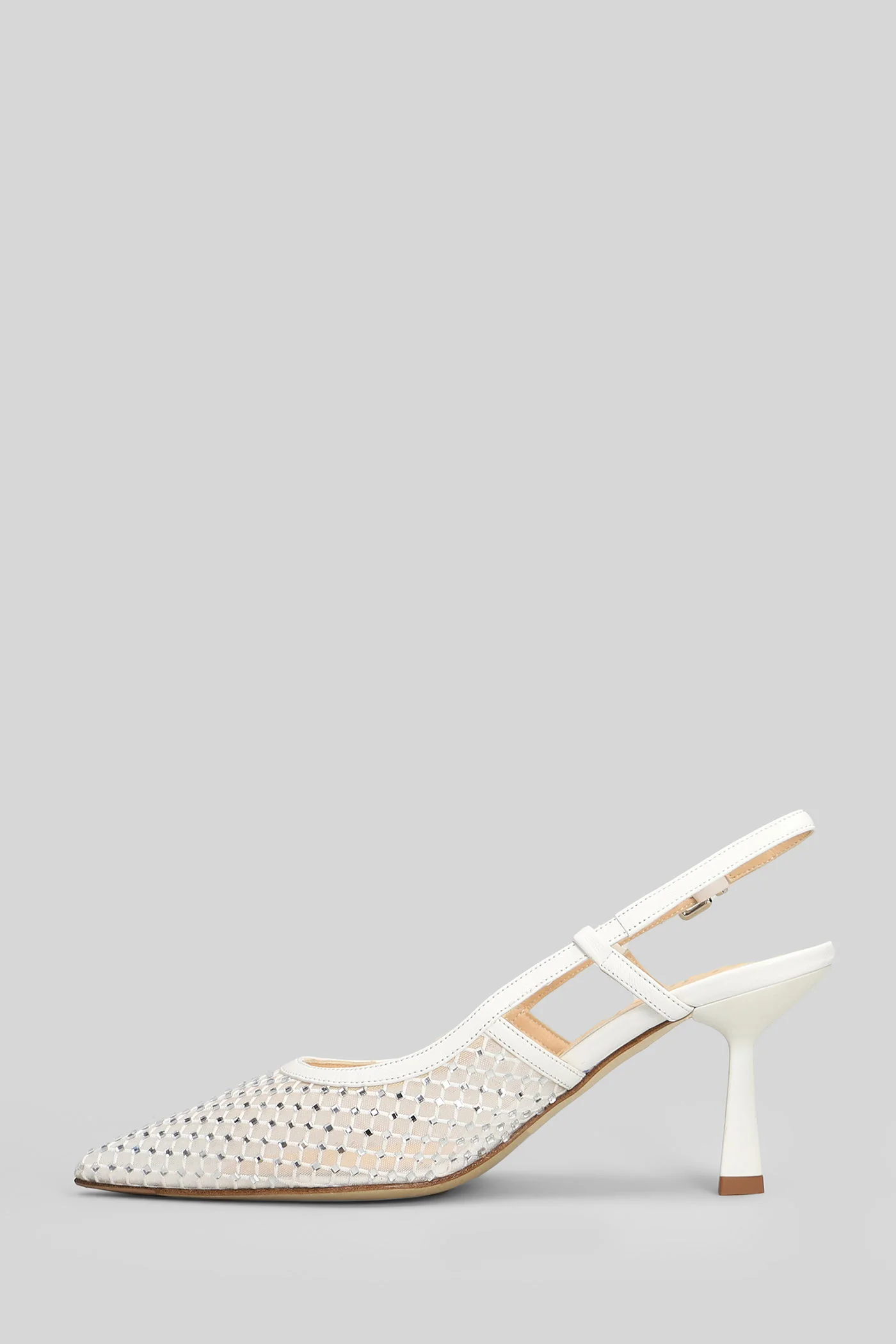 Pumps in white leather - Image 3